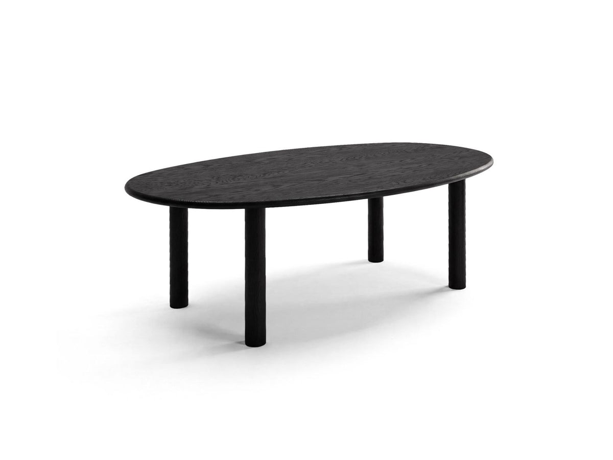 Sines Esstisch von Cosmopolitan Design mit Eichenfurnier in Black Oak-Wood, rechteckige Tischplatte auf Holzbeinen, Masse 180x100x76cm