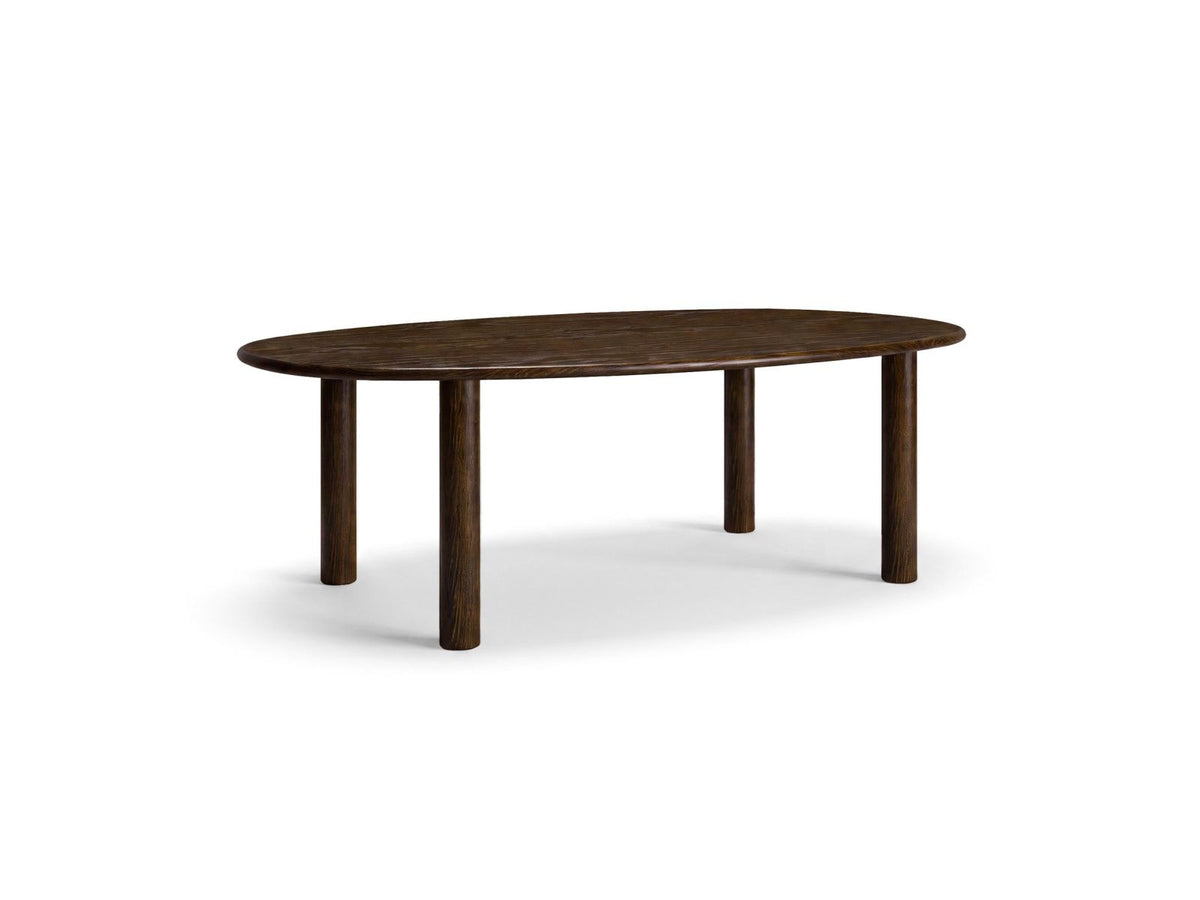 Sines Esstisch von Cosmopolitan Design mit Eichenfurnier in Black Oak-Wood, rechteckige Tischplatte auf Holzbeinen, Masse 180x100x76cm
