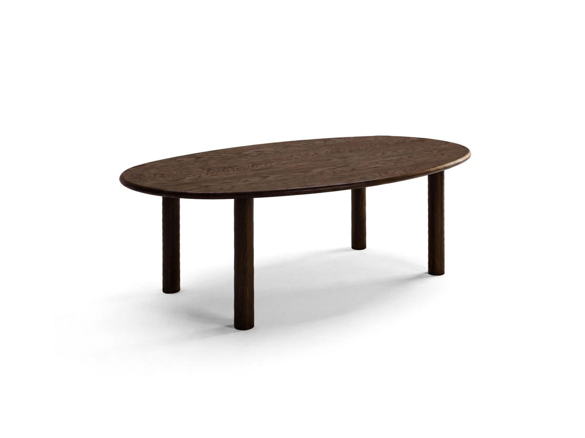 Sines Esstisch von Cosmopolitan Design mit Eichenfurnier in Black Oak-Wood, rechteckige Tischplatte auf Holzbeinen, Masse 180x100x76cm