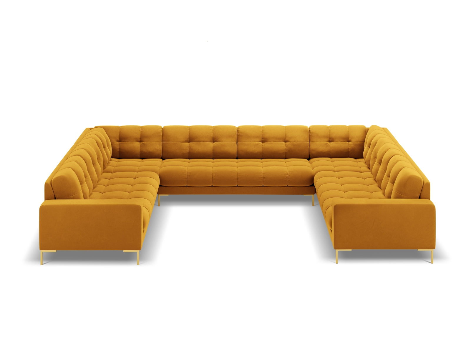 9-Sitzer Panoramic Sofa Bali in Yellow-Bluvel präsentiert im Onlineshop von KAQTU Design AG. Ecksofa ist von Cosmopolitan Design