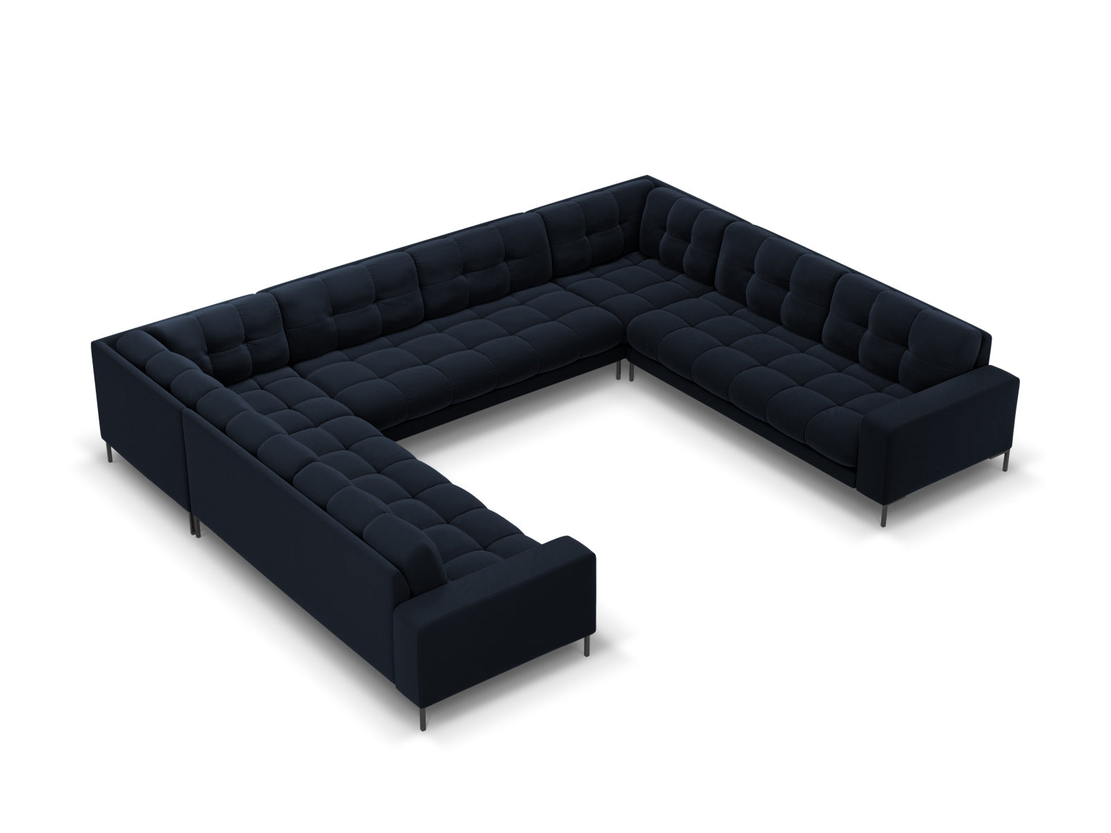 9-Sitzer Panoramic Sofa Bali in Dark Blue-Bluvel präsentiert im Onlineshop von KAQTU Design AG. Ecksofa ist von Cosmopolitan Design