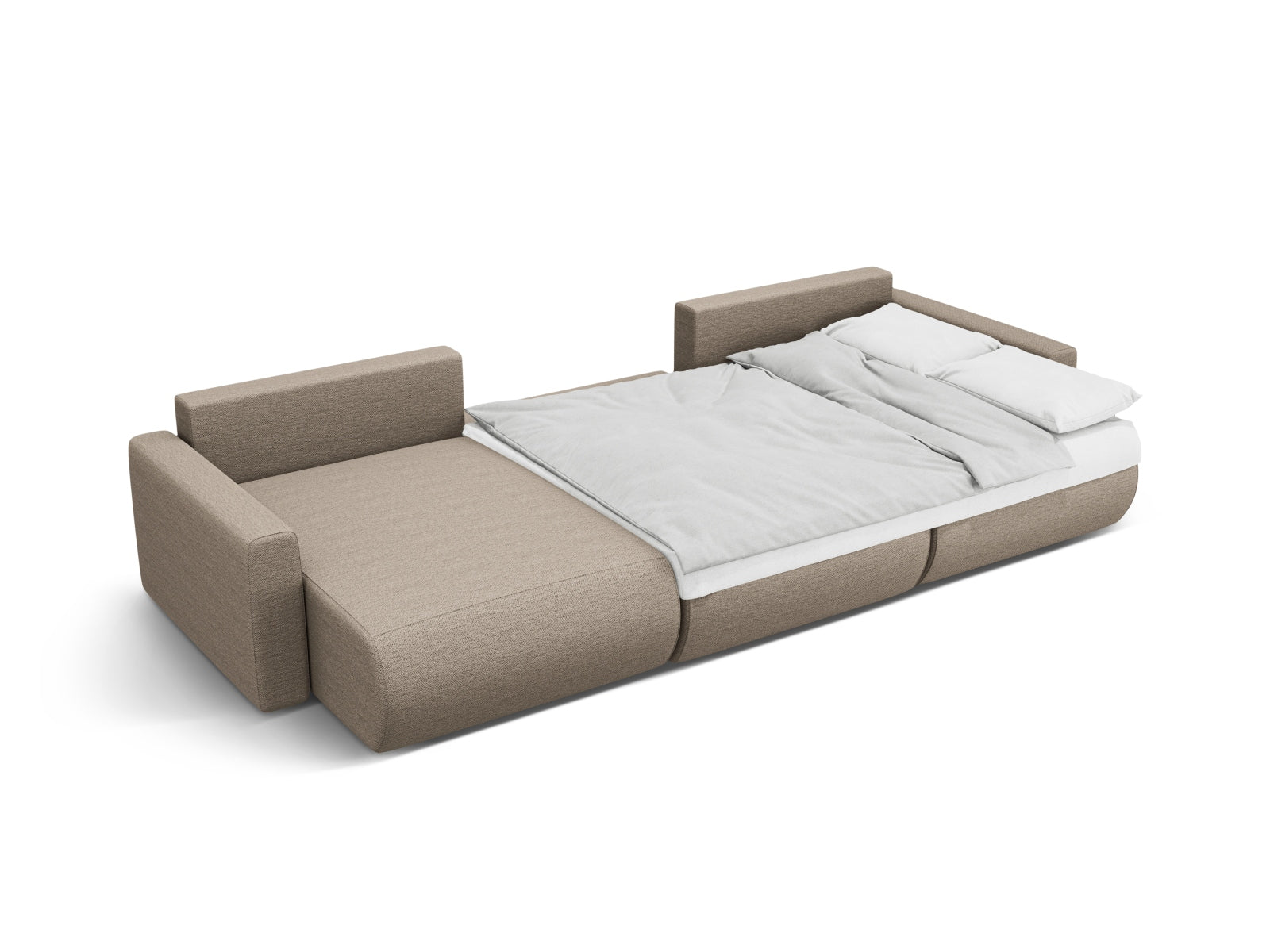 Erleben Sie das elegante Belfast Panoramic Sofa von Cosmopolitan Design – ein 4-Sitzer mit cleverem Stauraum und komfortabler Schlaffunktion für Ihr Zuhause.