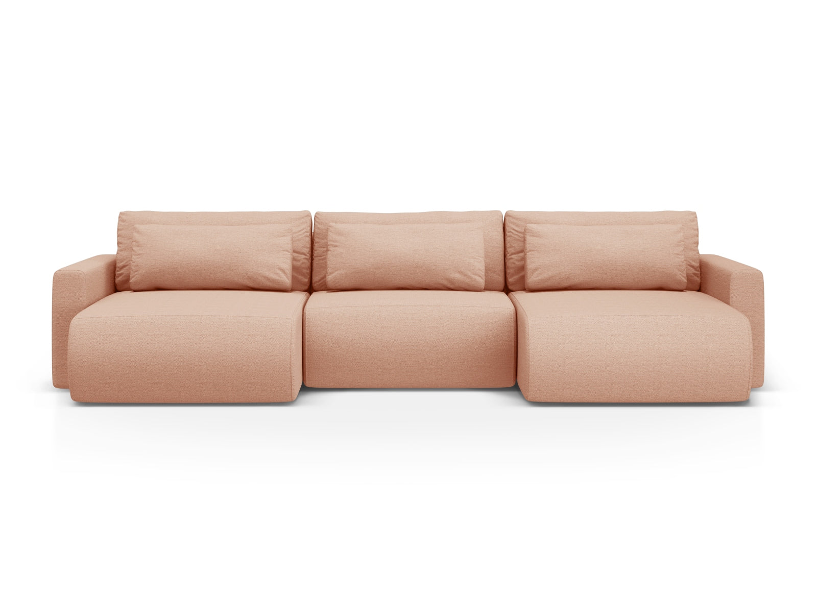 Belfast Panoramic Sofa mit Stauraum und Schlaffunktion 4 Sitzer in Peach präsentiert im Onlineshop von KAQTU Design AG. 5er Sofa ist von Cosmopolitan Design