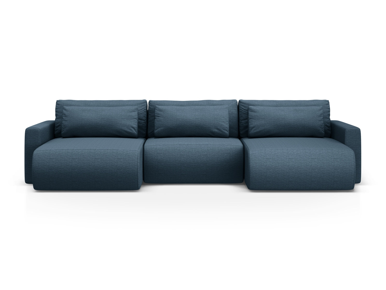 Belfast Panoramic Sofa mit Stauraum und Schlaffunktion 4 Sitzer in Blue präsentiert im Onlineshop von KAQTU Design AG. 5er Sofa ist von Cosmopolitan Design