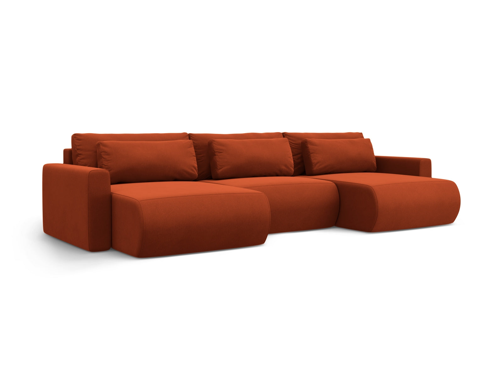 Erleben Sie das elegante Belfast Velour Panoramic Sofa von Cosmopolitan Design – ein vielseitiger 4-Sitzer mit Schlaffunktion und cleverem Stauraum.