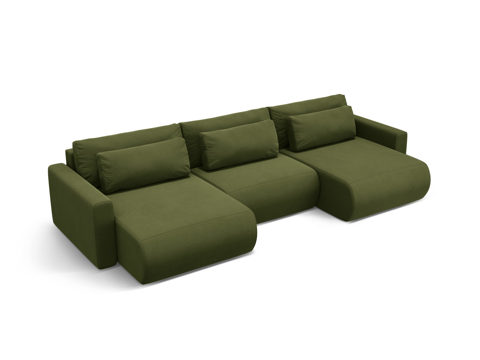 Entdecken Sie das stilvolle Belfast Velour Panoramic Sofa von Cosmopolitan Design – ein 4-Sitzer mit Schlafoption und praktischem Stauraum für Ihr Zuhause.