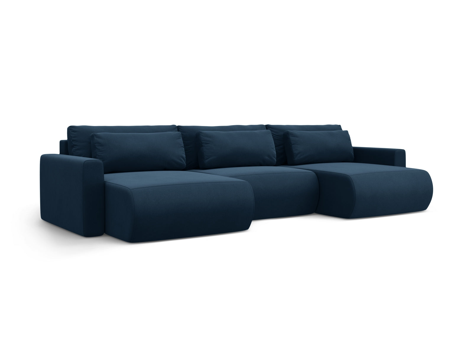 Erleben Sie das elegante Belfast Velour Panoramic Sofa von Cosmopolitan Design – ein vielseitiger 4-Sitzer mit Schlaffunktion und cleverem Stauraum.