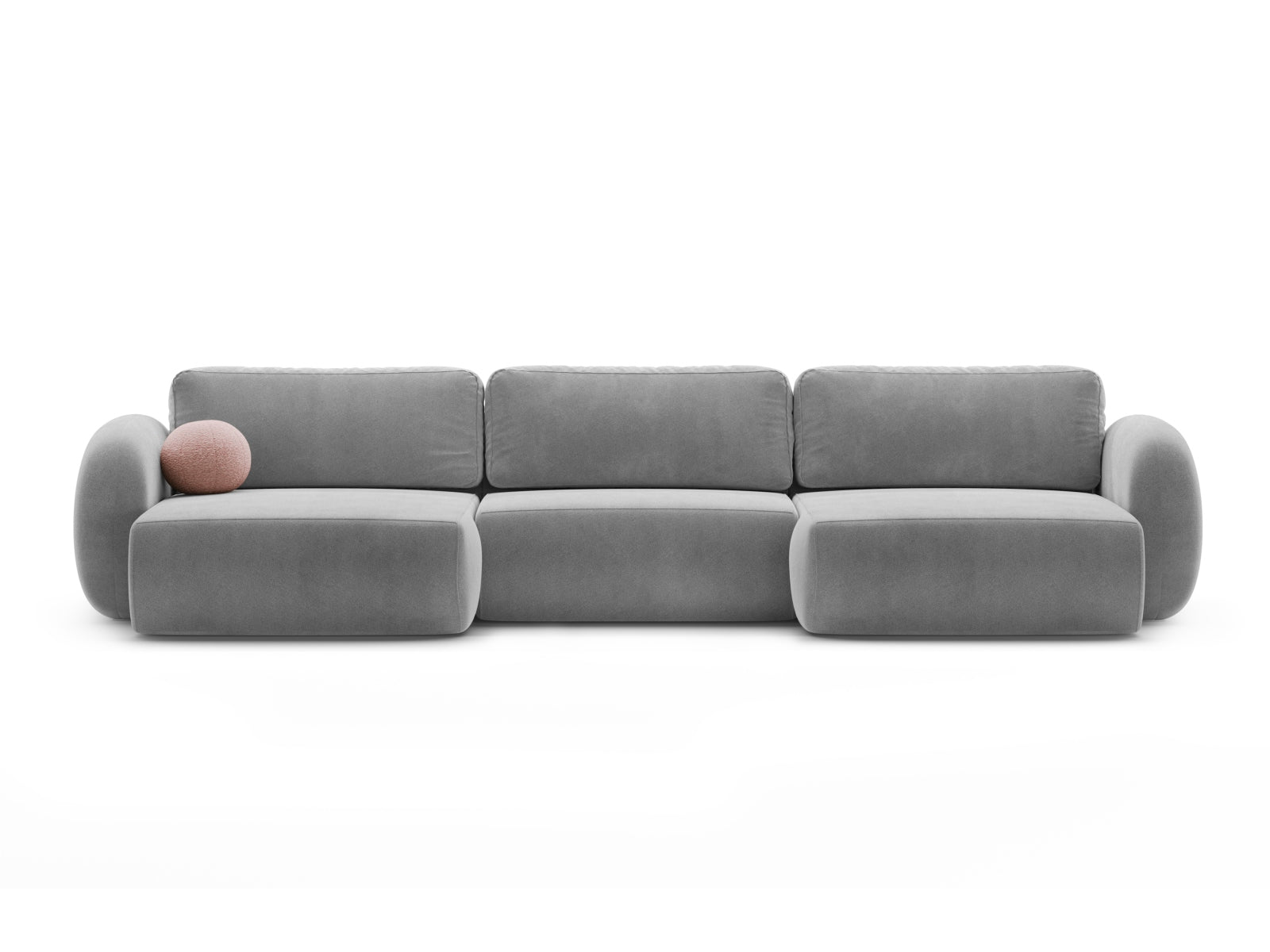Tonale Velour Panoramic Ecksofa rechts mit Schlaffunktion und Stauraum 5 Sitzer in Dark Grey präsentiert im Onlineshop von KAQTU Design AG. Ecksofa rechts ist von Cosmopolitan Design
