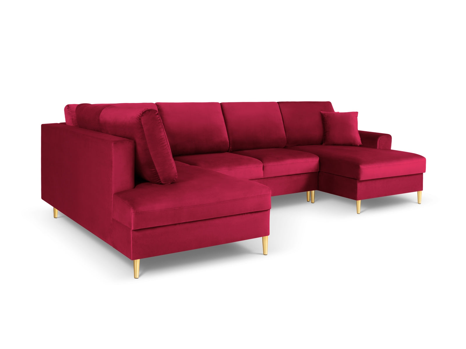 Modernes 7-sitziges Kyoto Velour Panoramic Ecksofa links mit praktischem Stauraum und Schlaffunktion, perfekt für gemütliche Abende.