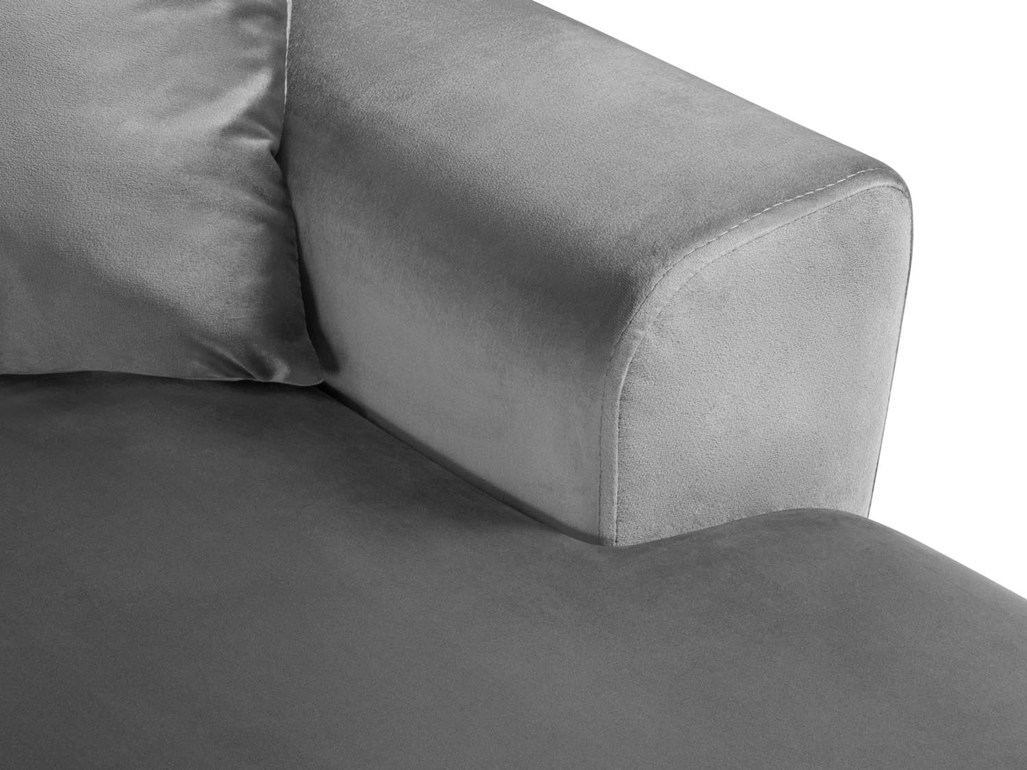 Stylisches Kyoto Velour Panoramic Ecksofa links in modernem Design, 7-Sitzer mit cleverem Stauraum und gemütlicher Schlaffunktion.