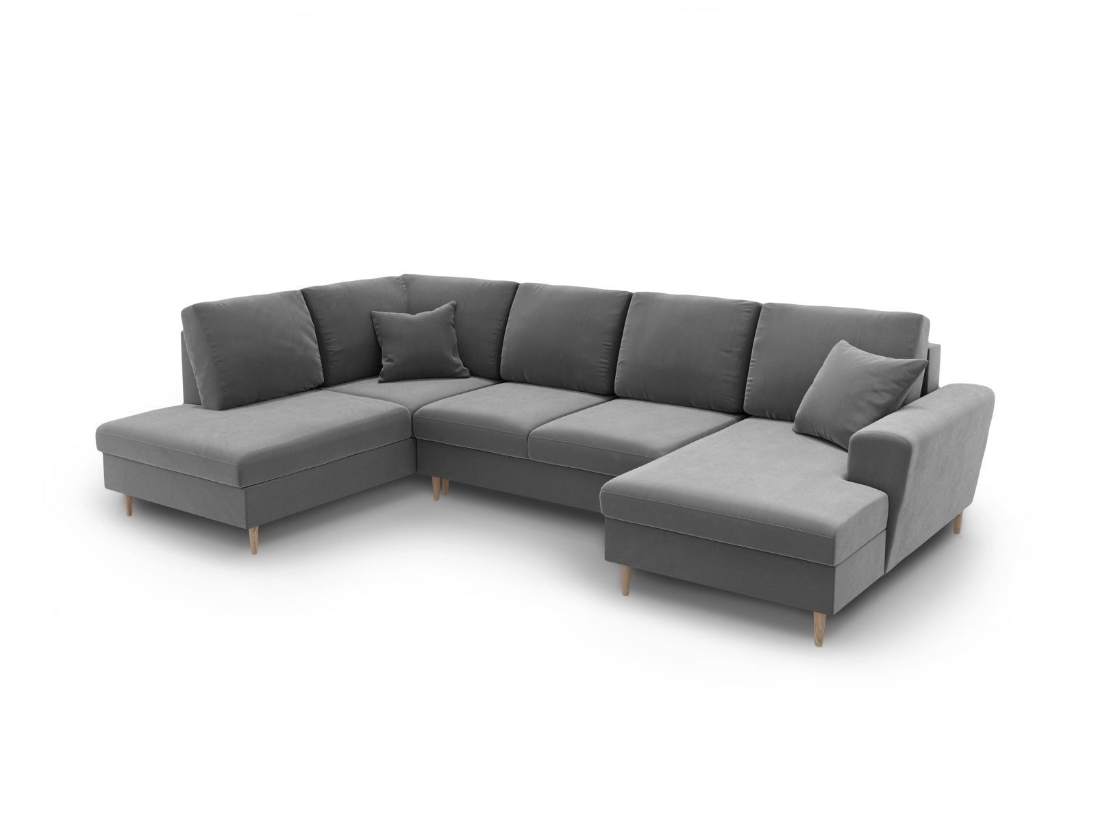 Stilvolles Kyoto Velour Panoramic Sofa, 7-Sitzer mit praktischen Stauraum und Schlaffunktion, perfekt für entspannte Stunden und Gästeübernachtungen.