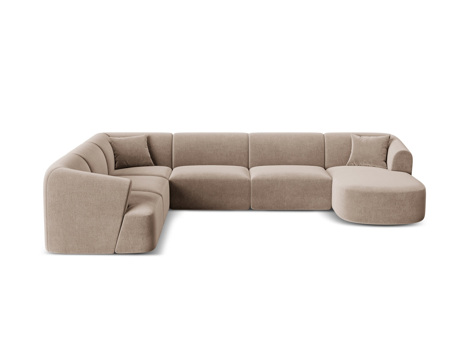 7-Sitzer Modular Ecksofa Panoramic links Campi in Dark Beige-Vogue präsentiert im Onlineshop von KAQTU Design AG. Ecksofa links ist von Cosmopolitan Design