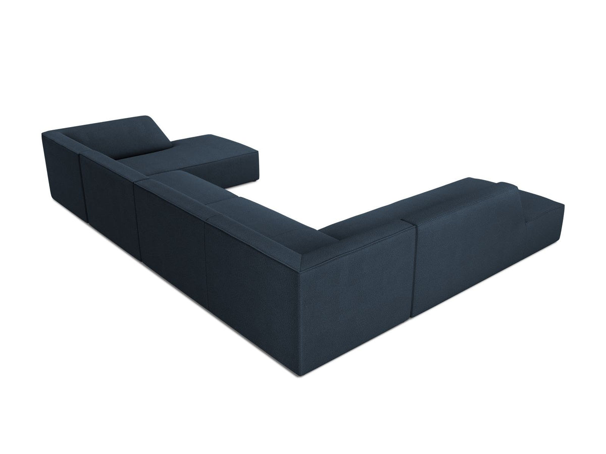 Cosmopolitan Design Siena Panorama-Ecksofa links, 7-Sitzer in Light Beige-Scala Cordstoff mit Massivholzrahmen und Kunststoffbeinen.
