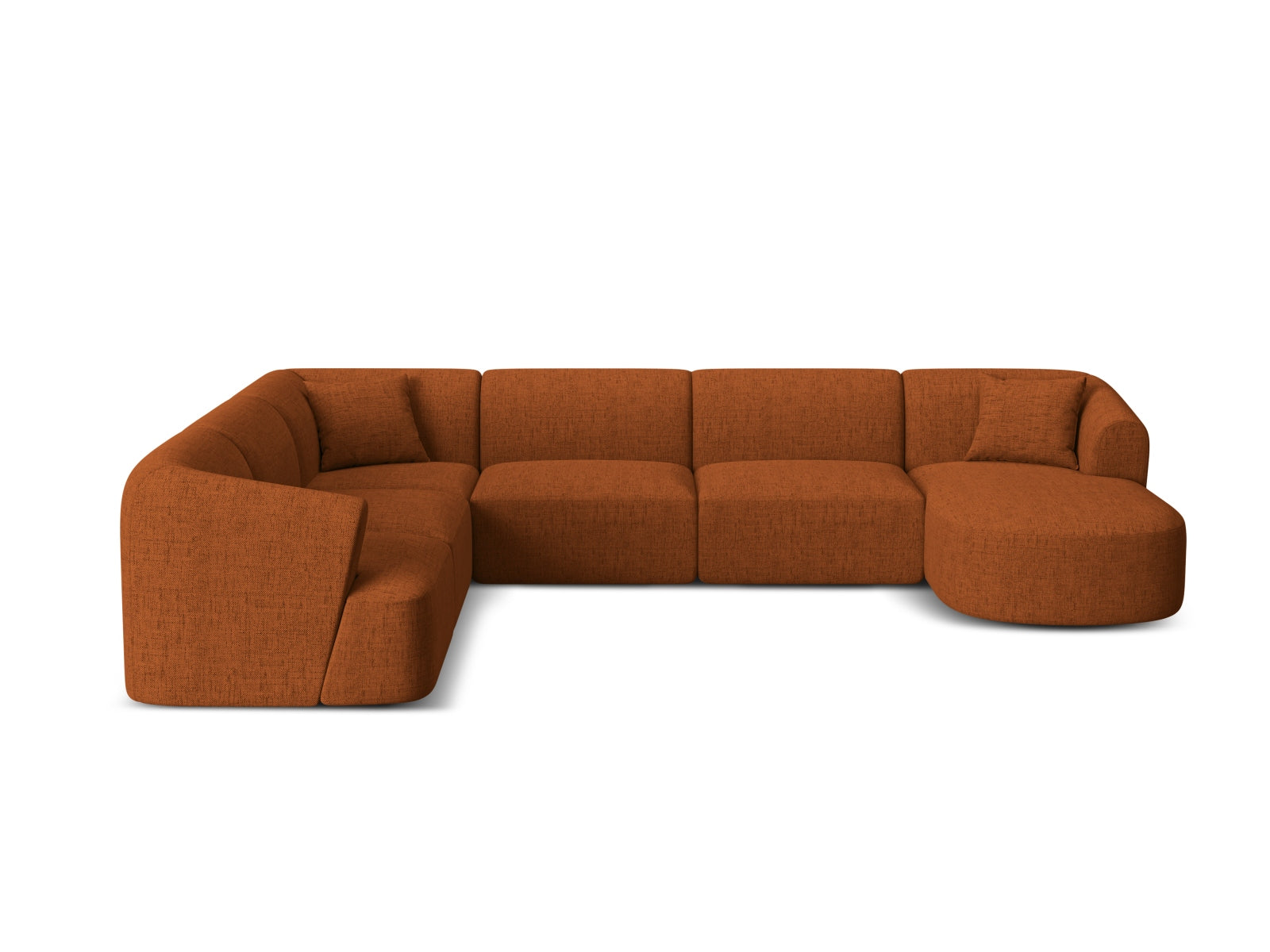 7-Sitzer Modular Ecksofa Panoramic links Campi in Brick-Moly präsentiert im Onlineshop von KAQTU Design AG. Ecksofa links ist von Cosmopolitan Design