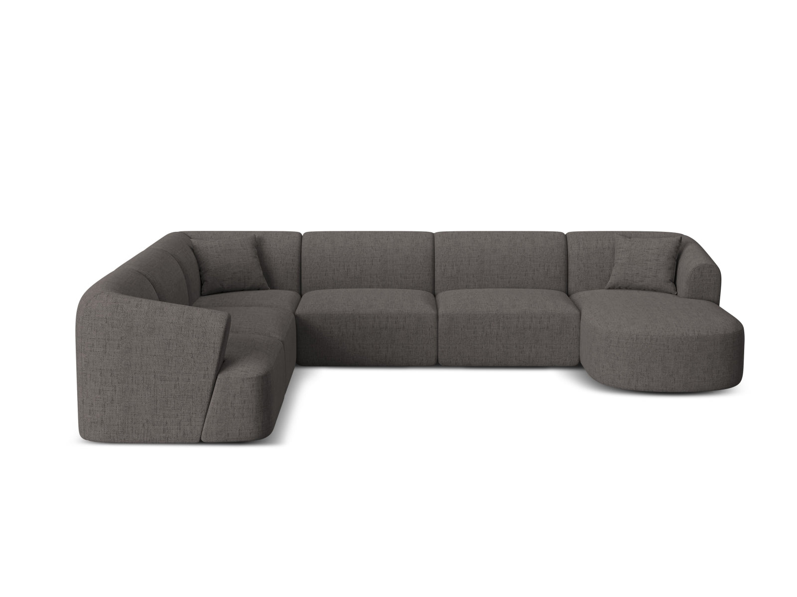 7-Sitzer Modular Ecksofa Panoramic links Campi in Grey-Moly präsentiert im Onlineshop von KAQTU Design AG. Ecksofa links ist von Cosmopolitan Design