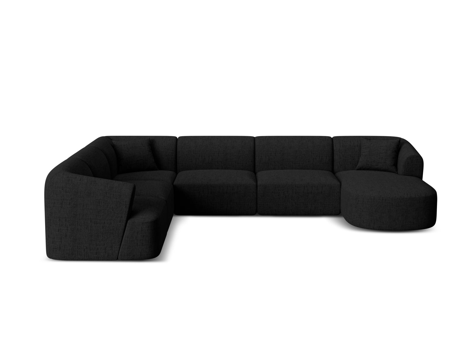 7-Sitzer Modular Ecksofa Panoramic links Campi in Black-Moly präsentiert im Onlineshop von KAQTU Design AG. Ecksofa links ist von Cosmopolitan Design