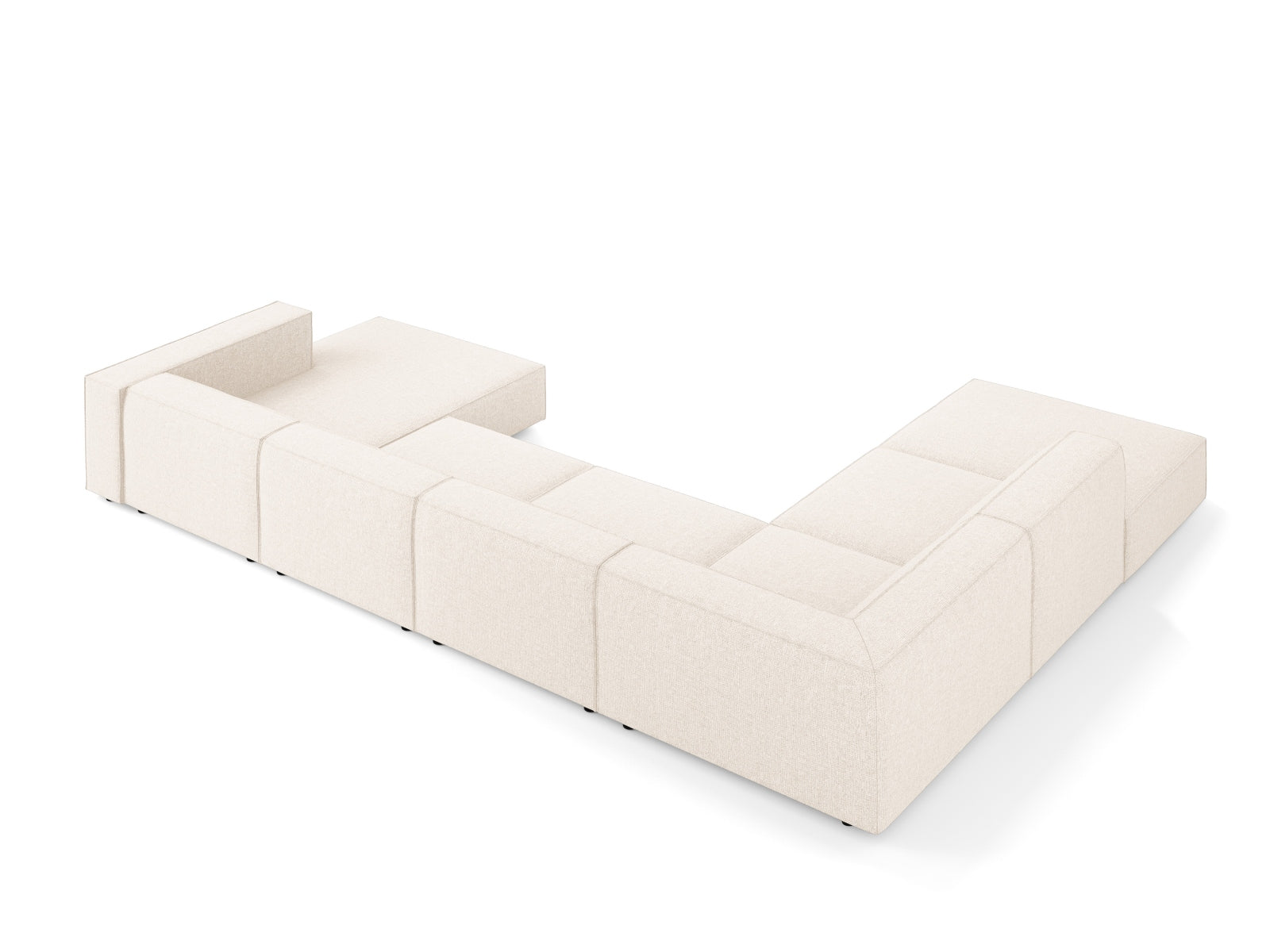 Stylisches Arendal Panoramic Ecksofa links in hellem Beige, ideal für moderne Wohnräume, präsentiert von Cosmopolitan Design.