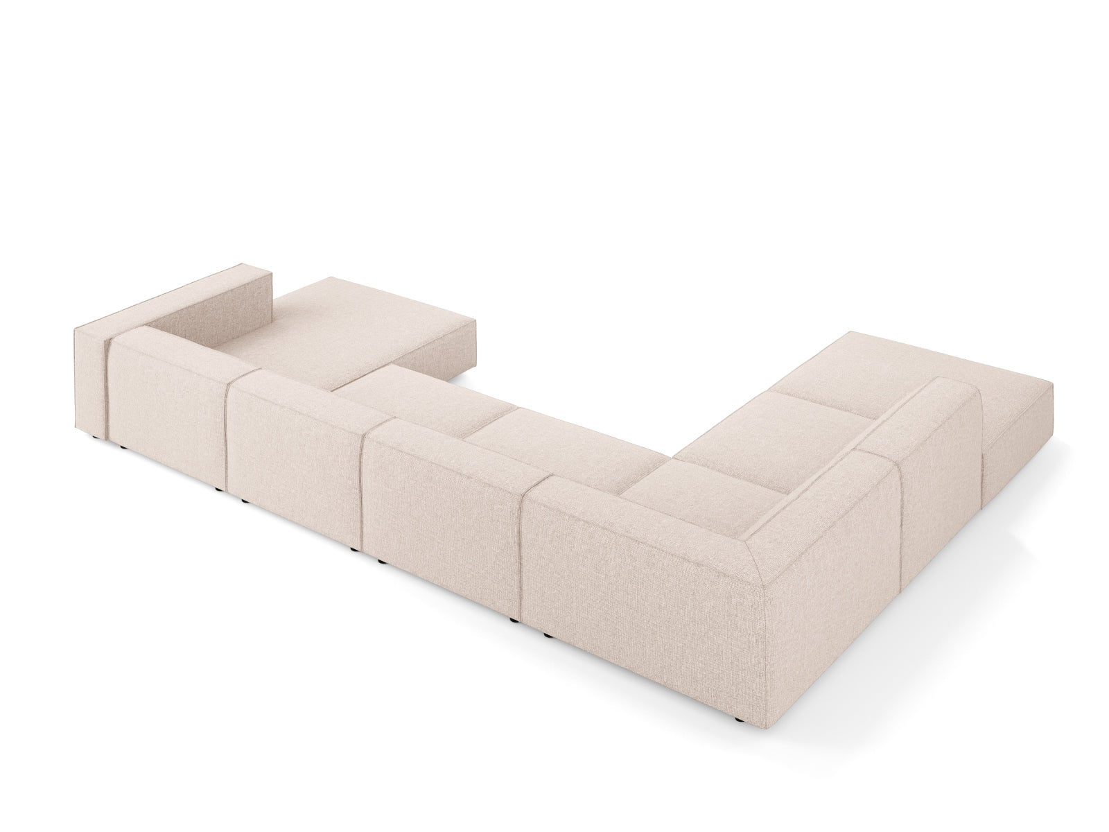 Beige Arendal Panoramic Ecksofa links, 7 Sitzer von Cosmopolitan Design, stilvolles und modernes Design für Ihr Wohnzimmer.