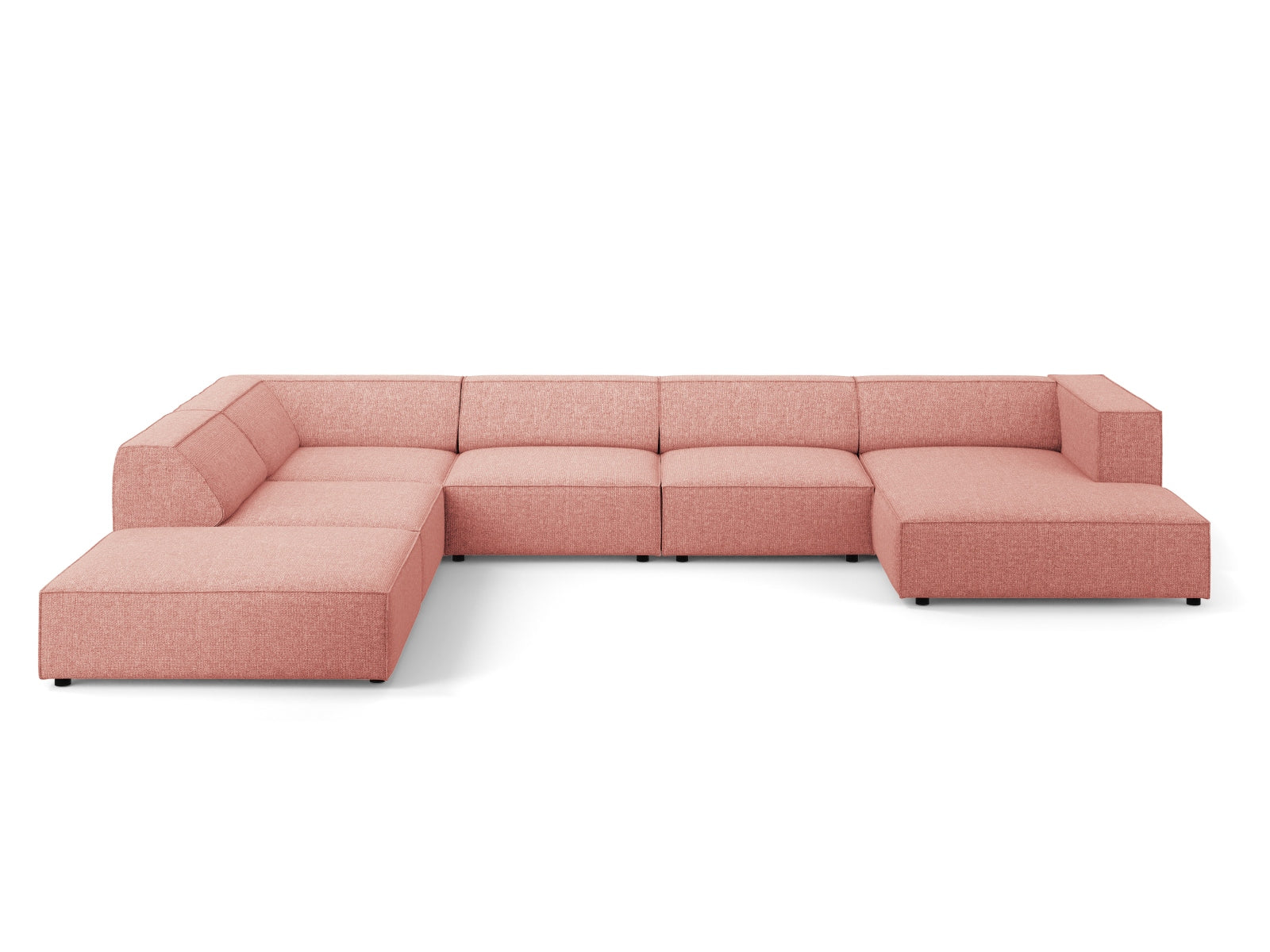 Arendal Panoramic Ecksofa links 7 Sitzer in Pink-Haga präsentiert im Onlineshop von KAQTU Design AG. Ecksofa links ist von Cosmopolitan Design