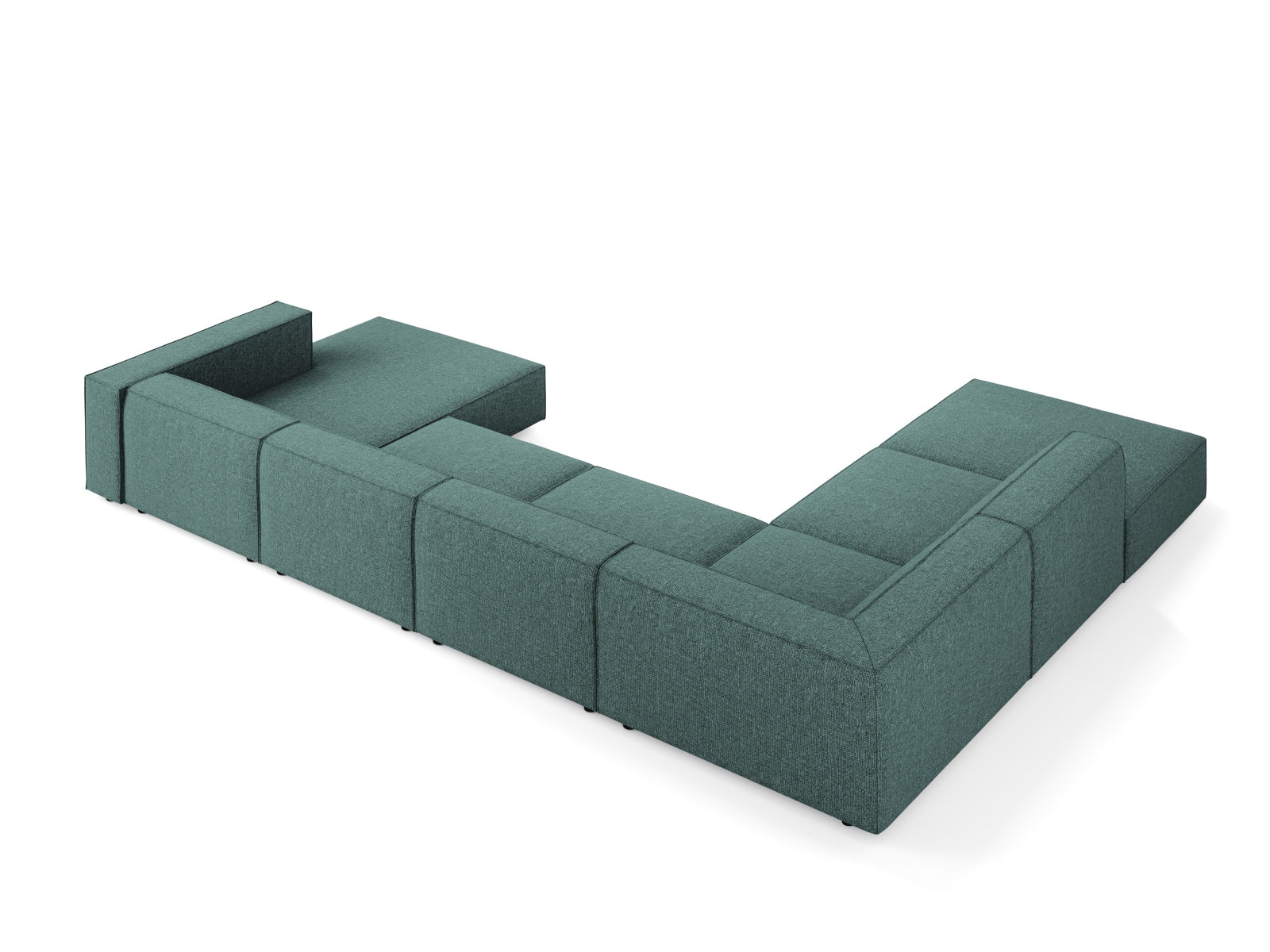 Stylisches Arendal Panoramic Ecksofa links in Petrol-Haga, ideal für moderne Wohnräume, präsentiert von Cosmopolitan Design.