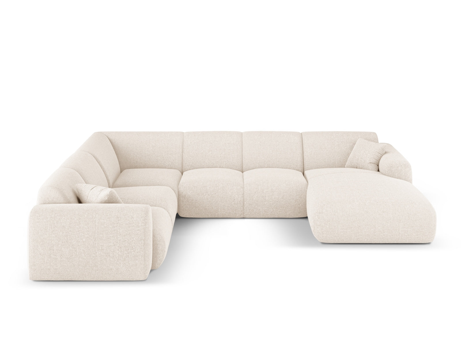 Nolio Panoramic Ecksofa links 6 Sitzer 252cm in Light Beige präsentiert im Onlineshop von KAQTU Design AG. Ecksofa links ist von Cosmopolitan Design