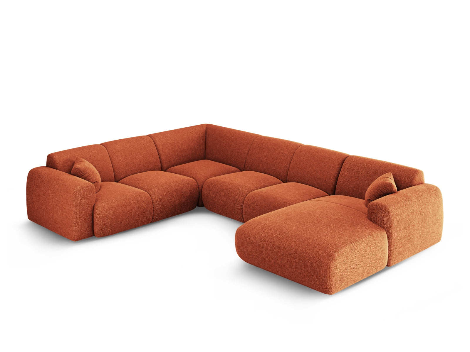 Erleben Sie das Nolio Panoramic Ecksofa links (252cm) von Cosmopolitan Design – ein stilvolles 6-Sitzer Sofa, das Komfort und Eleganz perfekt kombiniert!