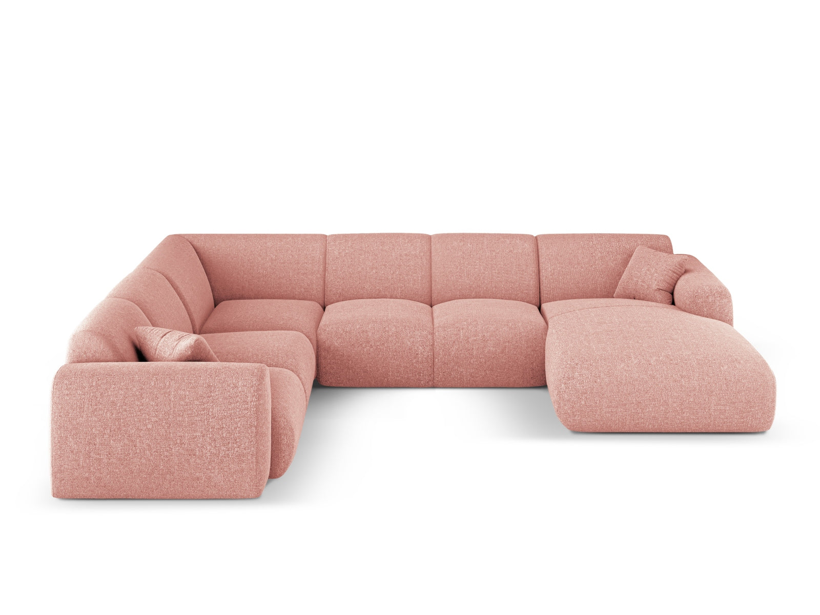 Nolio Panoramic Ecksofa links 6 Sitzer 252cm in Pink-Haga präsentiert im Onlineshop von KAQTU Design AG. Ecksofa links ist von Cosmopolitan Design