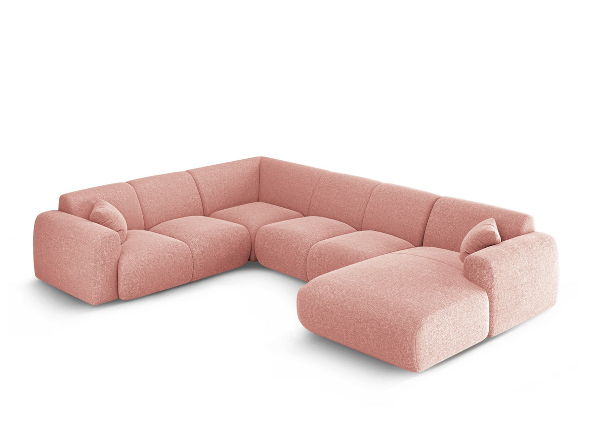 Nolio Panoramic Ecksofa links 6 Sitzer 252cm in Pink-Haga präsentiert im Onlineshop von KAQTU Design AG. Ecksofa links ist von Cosmopolitan Design