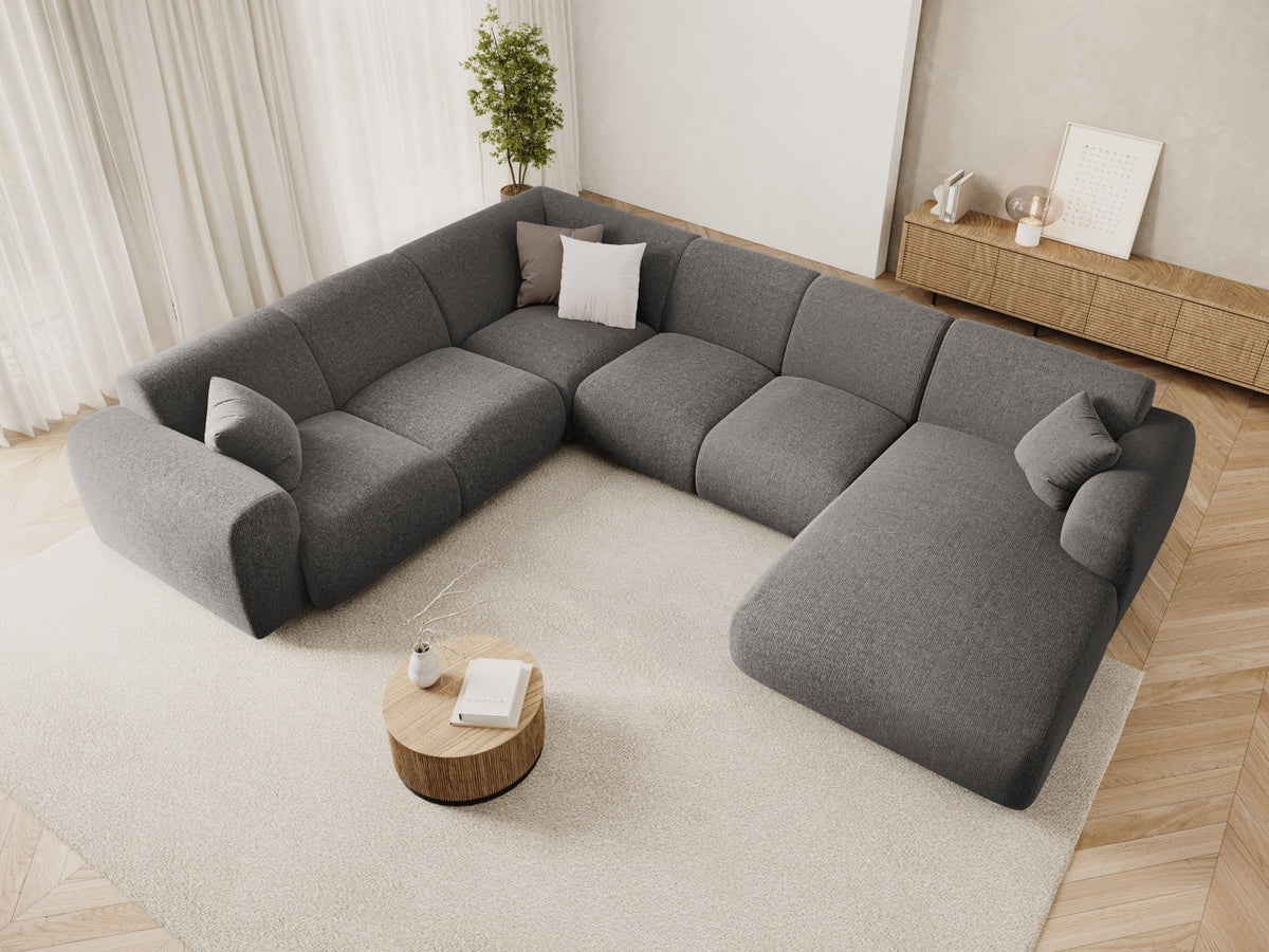 Nolio Panoramic Ecksofa links 6 Sitzer 252cm in Grey-Haga präsentiert im Onlineshop von KAQTU Design AG. Ecksofa links ist von Cosmopolitan Design