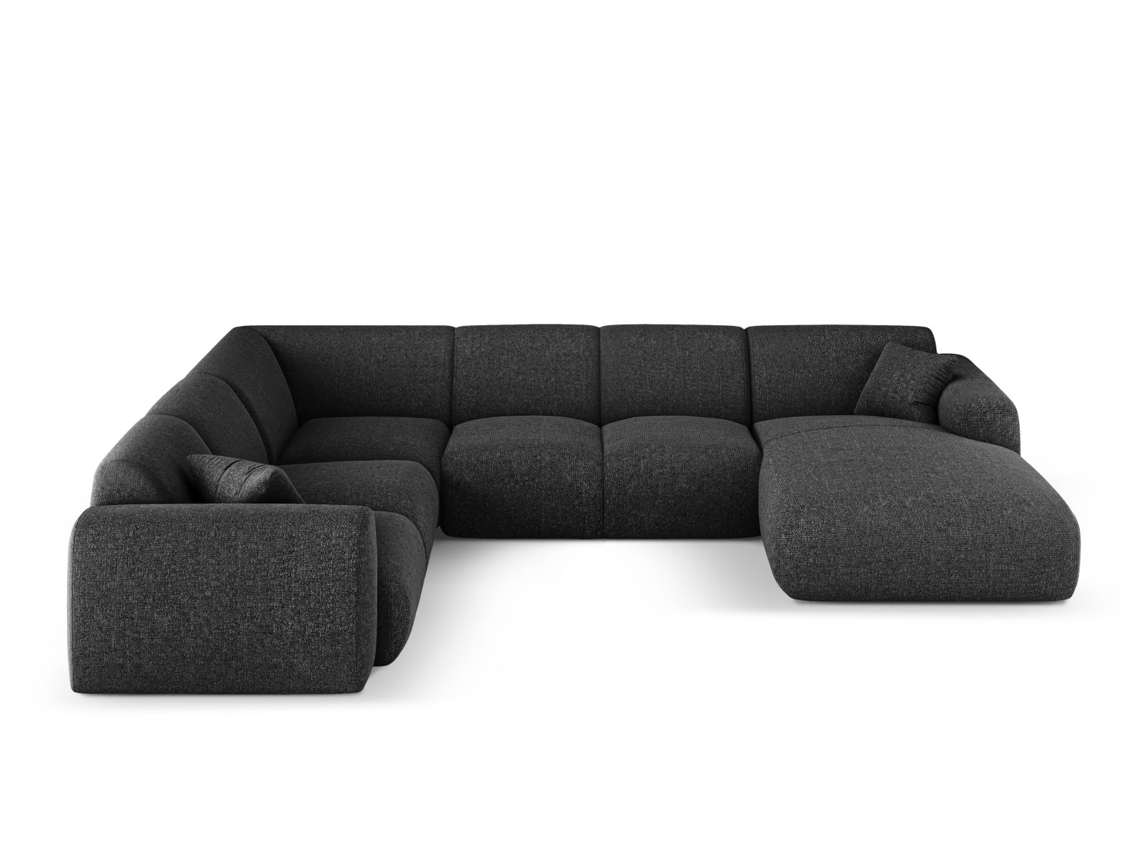 Nolio Panoramic Ecksofa links 6 Sitzer 252cm in Black präsentiert im Onlineshop von KAQTU Design AG. Ecksofa links ist von Cosmopolitan Design