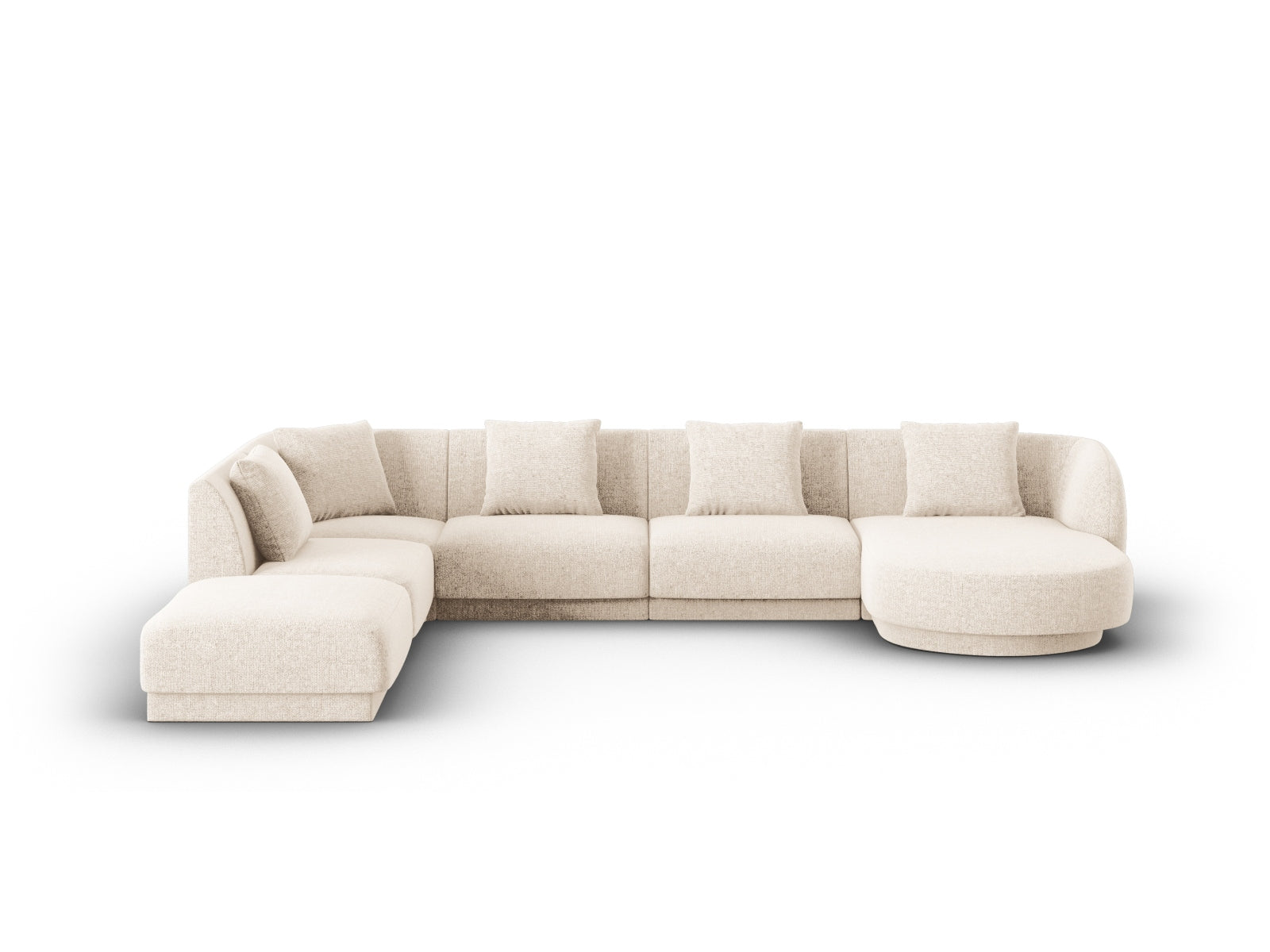 Tulum Panoramic Ecksofa links 6 Sitzer 255cm in Light Beige-Haga präsentiert im Onlineshop von KAQTU Design AG. Ecksofa links ist von Cosmopolitan Design