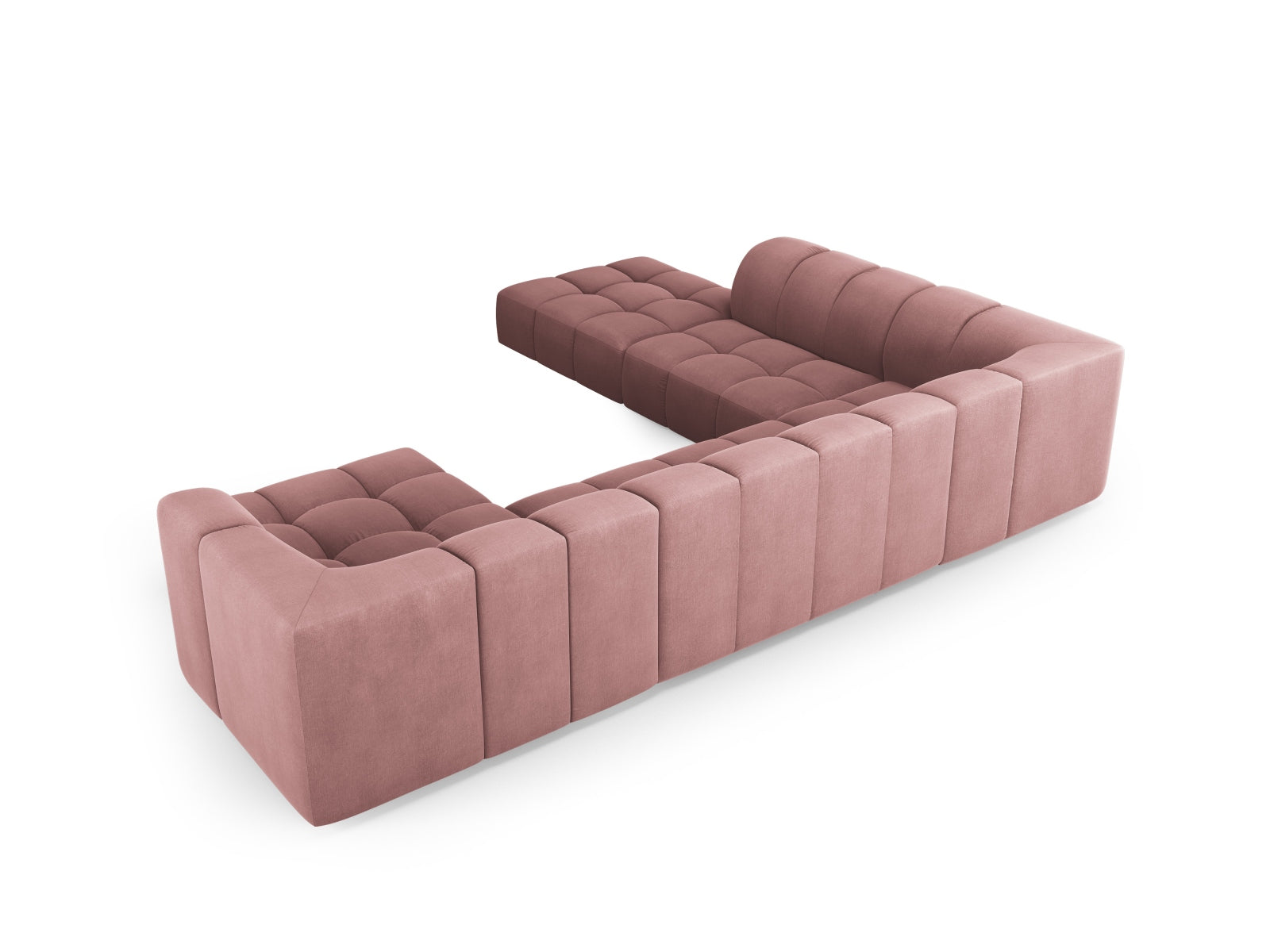 7-Sitzer Modular Ecksofa Panoramic links Moritz in Pink-Rebel präsentiert im Onlineshop von KAQTU Design AG. Ecksofa links ist von Cosmopolitan Design
