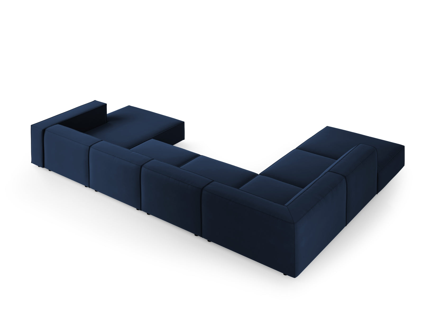 Entdecken Sie das stilvolle Arendal Velour Panoramic Ecksofa links 7 Sitzer von Cosmopolitan Design – ideal für modernen Wohnkomfort und elegante Akzente.