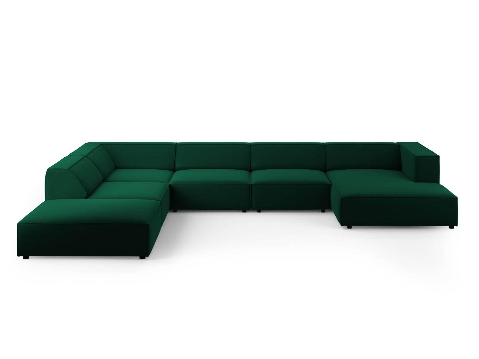 Arendal Velour Panoramic Ecksofa links 7 Sitzer in Bottle Green präsentiert im Onlineshop von KAQTU Design AG. Ecksofa links ist von Cosmopolitan Design
