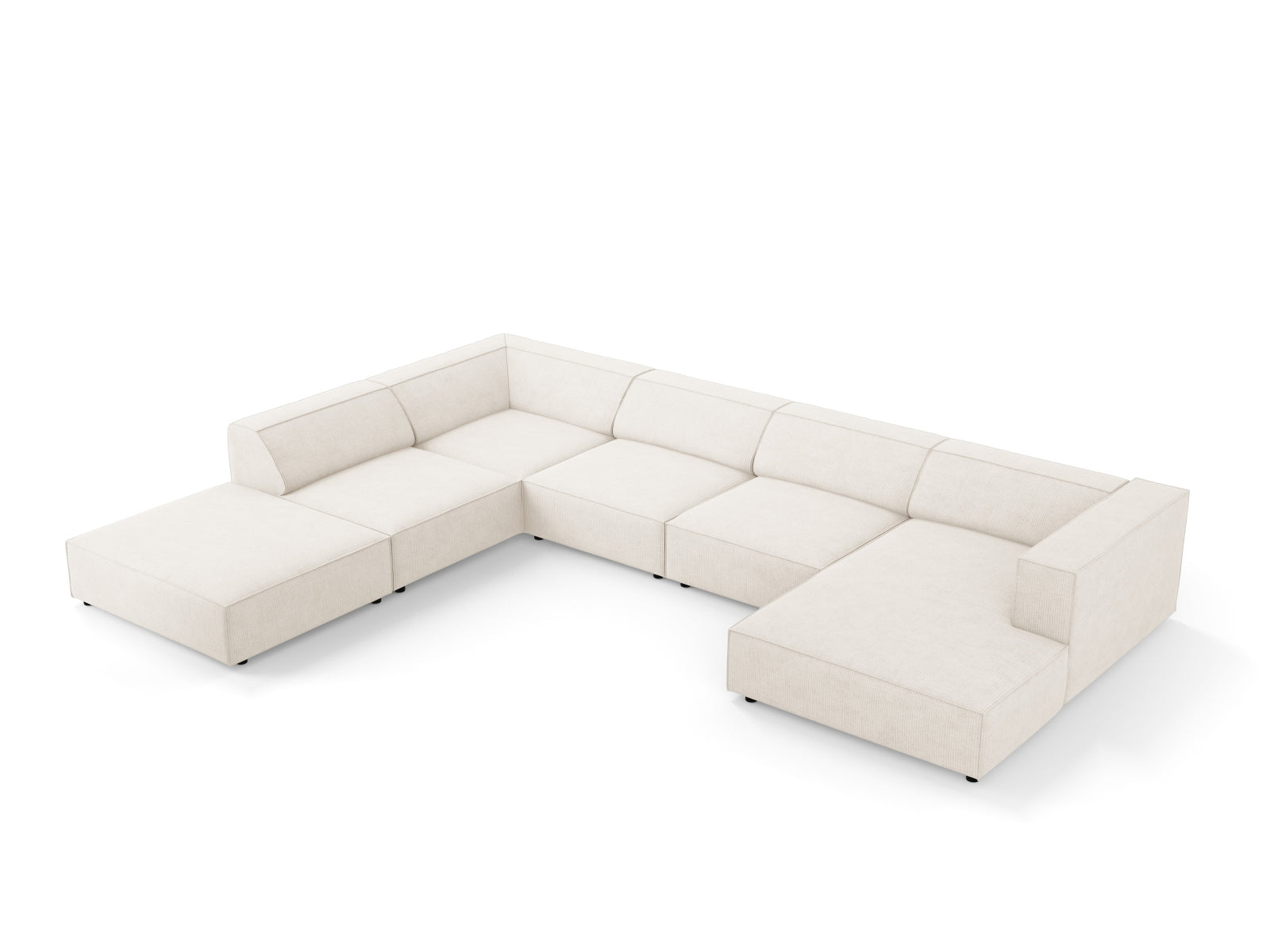 Elegantes Arendal Panoramic Ecksofa links in Ivory-Brave Me, ideal für stilvolle Wohnräume, präsentiert von Cosmopolitan Design.