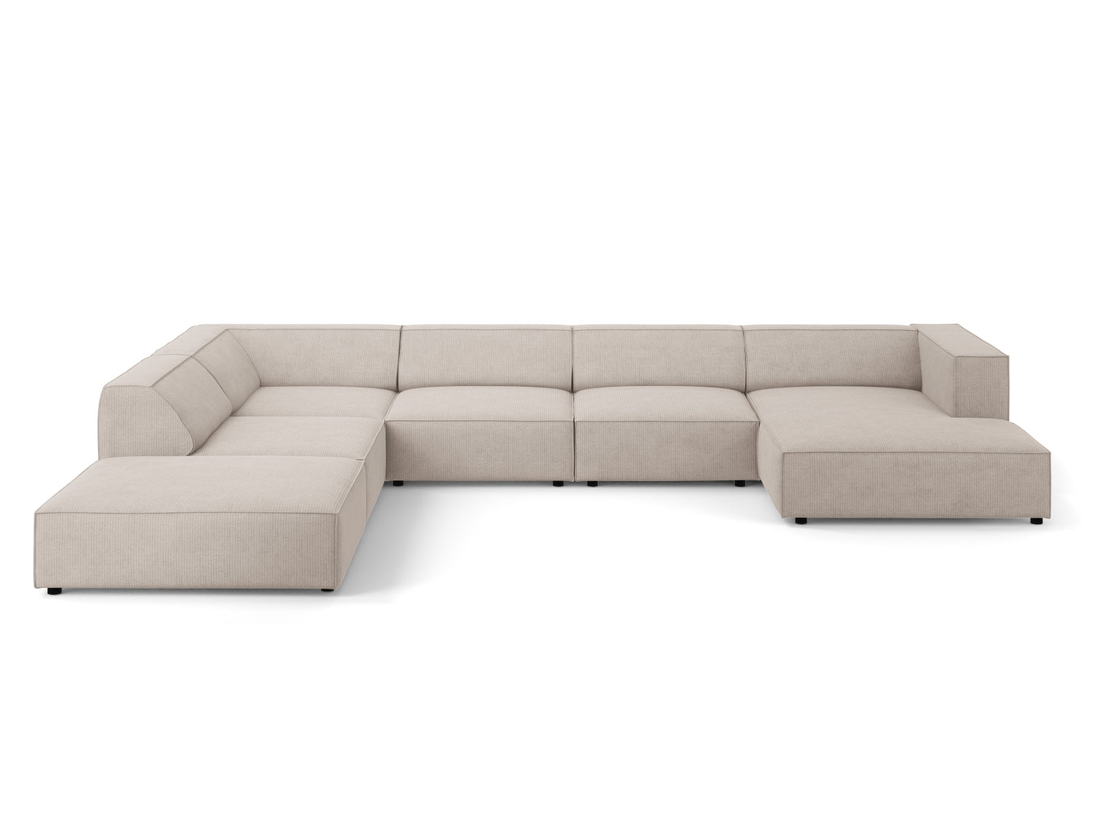 Arendal Panoramic Ecksofa links 7 Sitzer in Dark Beige-Brave Me präsentiert im Onlineshop von KAQTU Design AG. Ecksofa links ist von Cosmopolitan Design