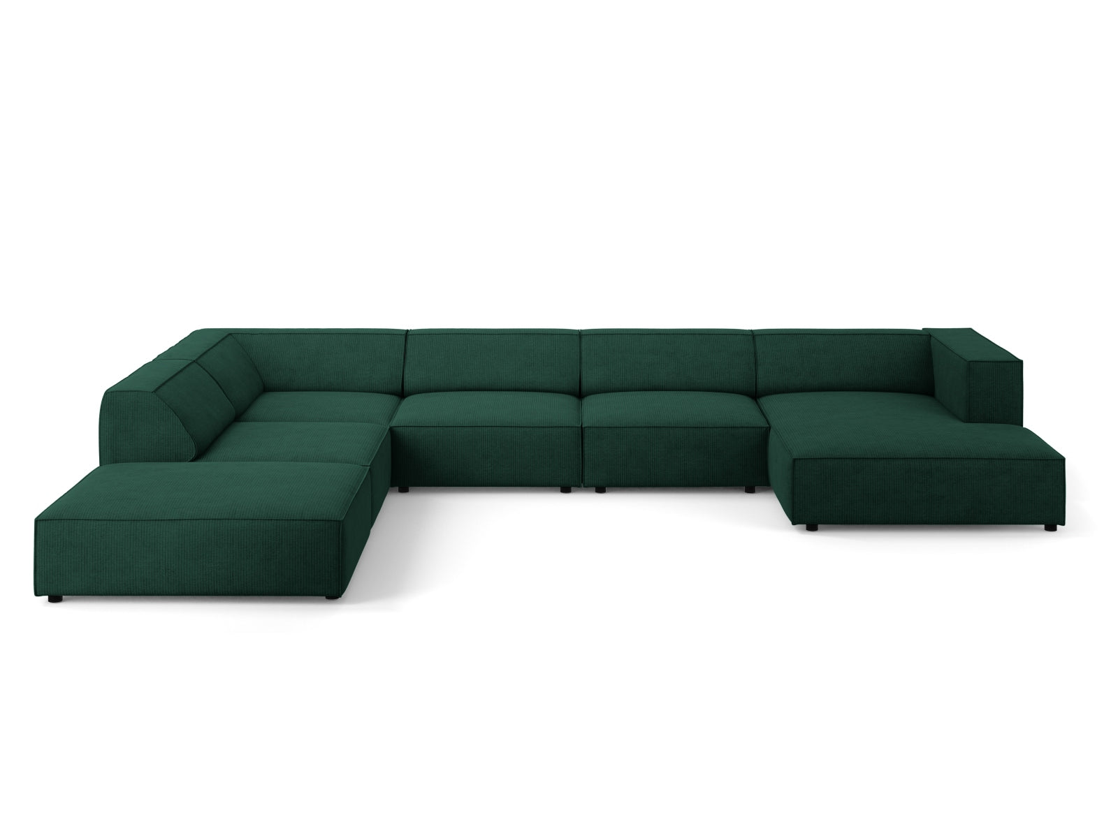 Arendal Panoramic Ecksofa links 7 Sitzer in Bottle Green-Brave Me präsentiert im Onlineshop von KAQTU Design AG. Ecksofa links ist von Cosmopolitan Design