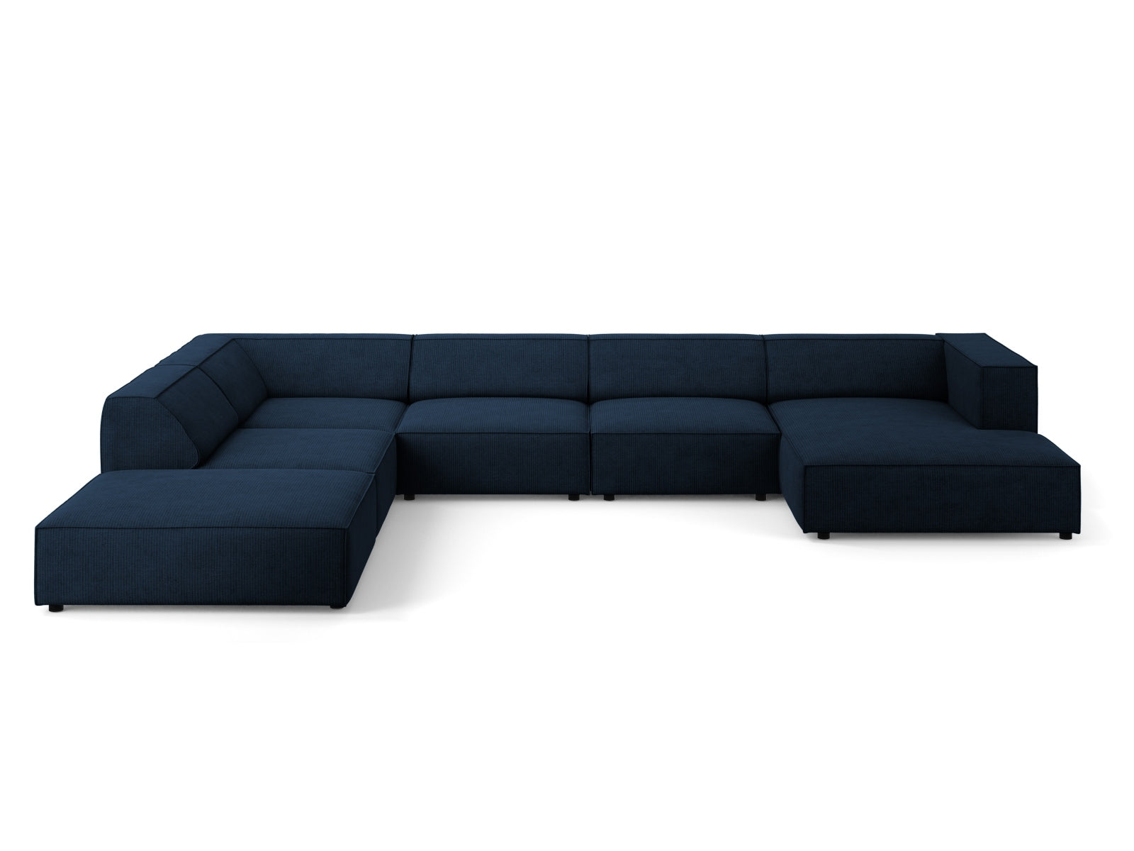 Arendal Panoramic Ecksofa links 7 Sitzer in Royal Blue-Brave Me präsentiert im Onlineshop von KAQTU Design AG. Ecksofa links ist von Cosmopolitan Design