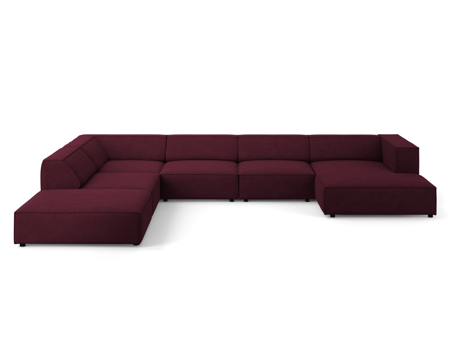 Arendal Panoramic Ecksofa links 7 Sitzer in Ruby-Brave Me präsentiert im Onlineshop von KAQTU Design AG. Ecksofa links ist von Cosmopolitan Design