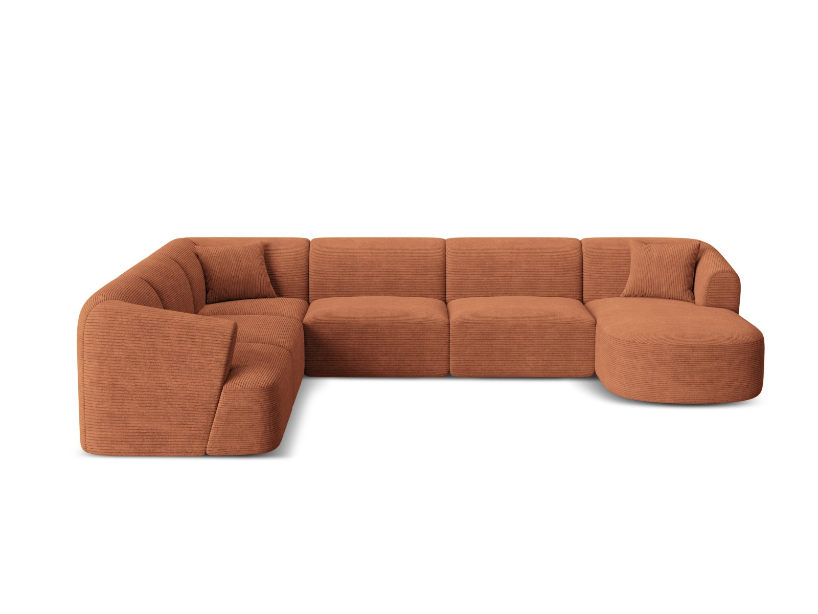 7-Sitzer Modular Ecksofa Panoramic links Campi in Terracotta-Lincoln D präsentiert im Onlineshop von KAQTU Design AG. Ecksofa links ist von Cosmopolitan Design