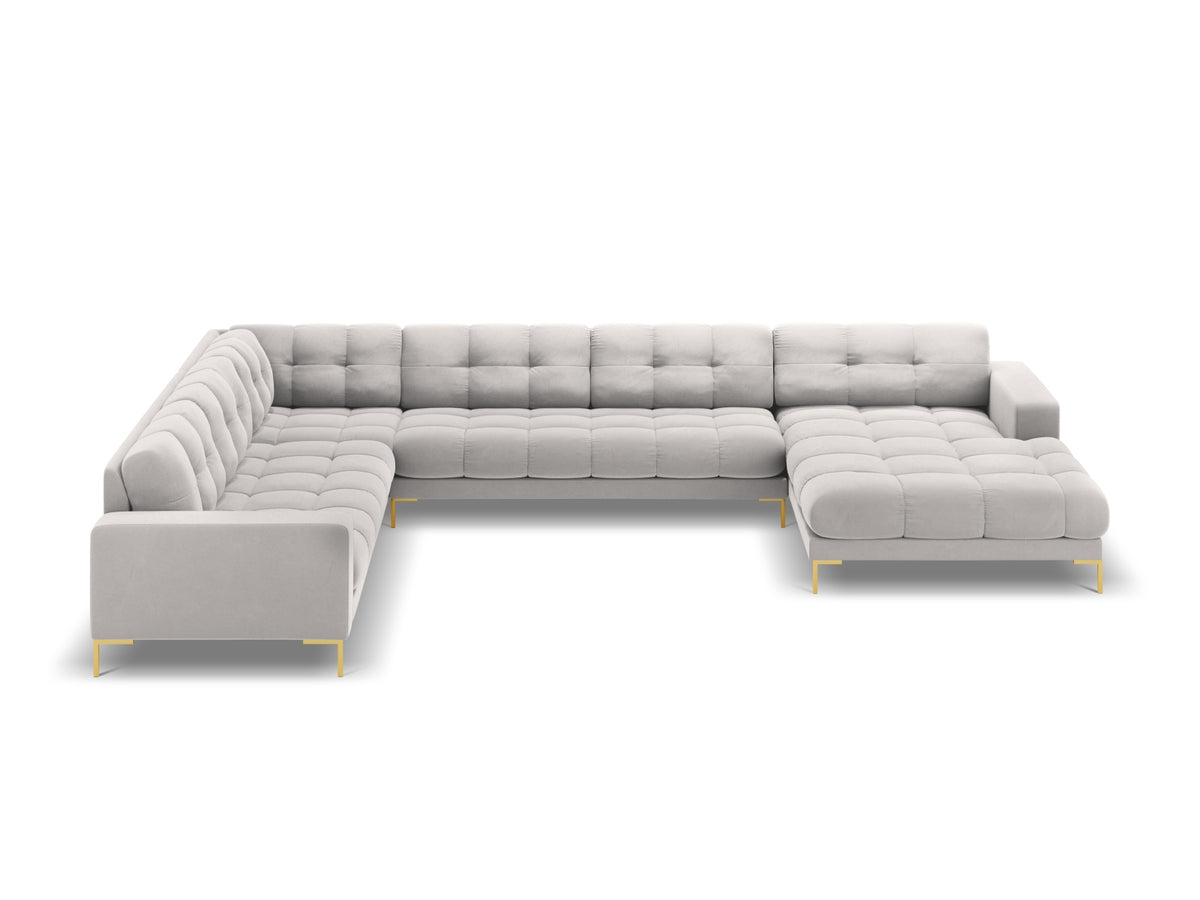 7-Sitzer Panoramic Ecksofa links Bali in Silver-Bluvel präsentiert im Onlineshop von KAQTU Design AG. Ecksofa links ist von Cosmopolitan Design