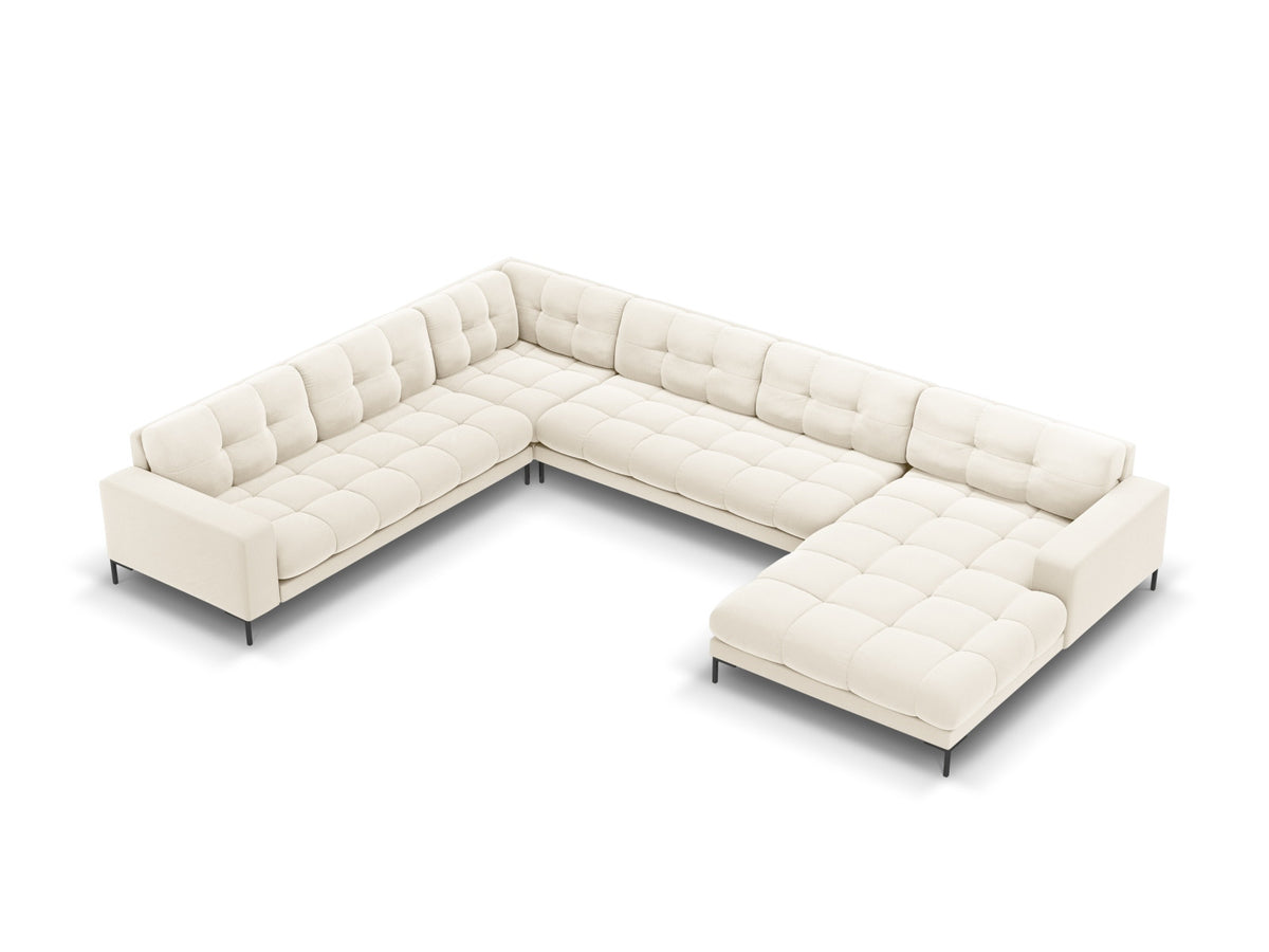 7-Sitzer Panoramic Ecksofa links Bali in Light Beige-Bluvel präsentiert im Onlineshop von KAQTU Design AG. Ecksofa links ist von Cosmopolitan Design