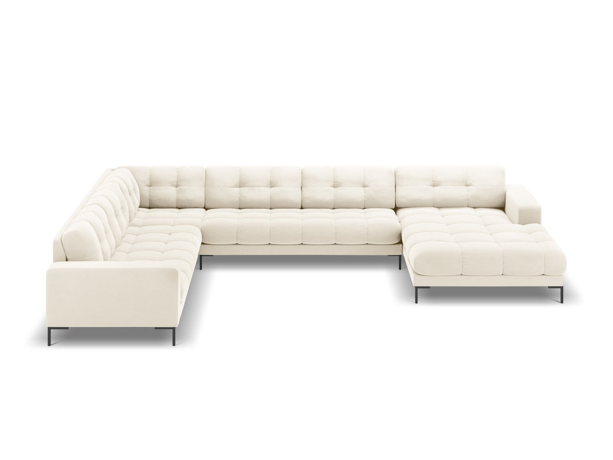 7-Sitzer Panoramic Ecksofa links Bali in Light Beige-Bluvel präsentiert im Onlineshop von KAQTU Design AG. Ecksofa links ist von Cosmopolitan Design