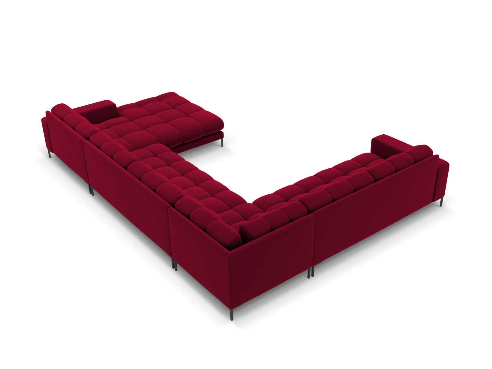 7-Sitzer Panoramic Ecksofa links Bali in Red-Bluvel präsentiert im Onlineshop von KAQTU Design AG. Ecksofa links ist von Cosmopolitan Design