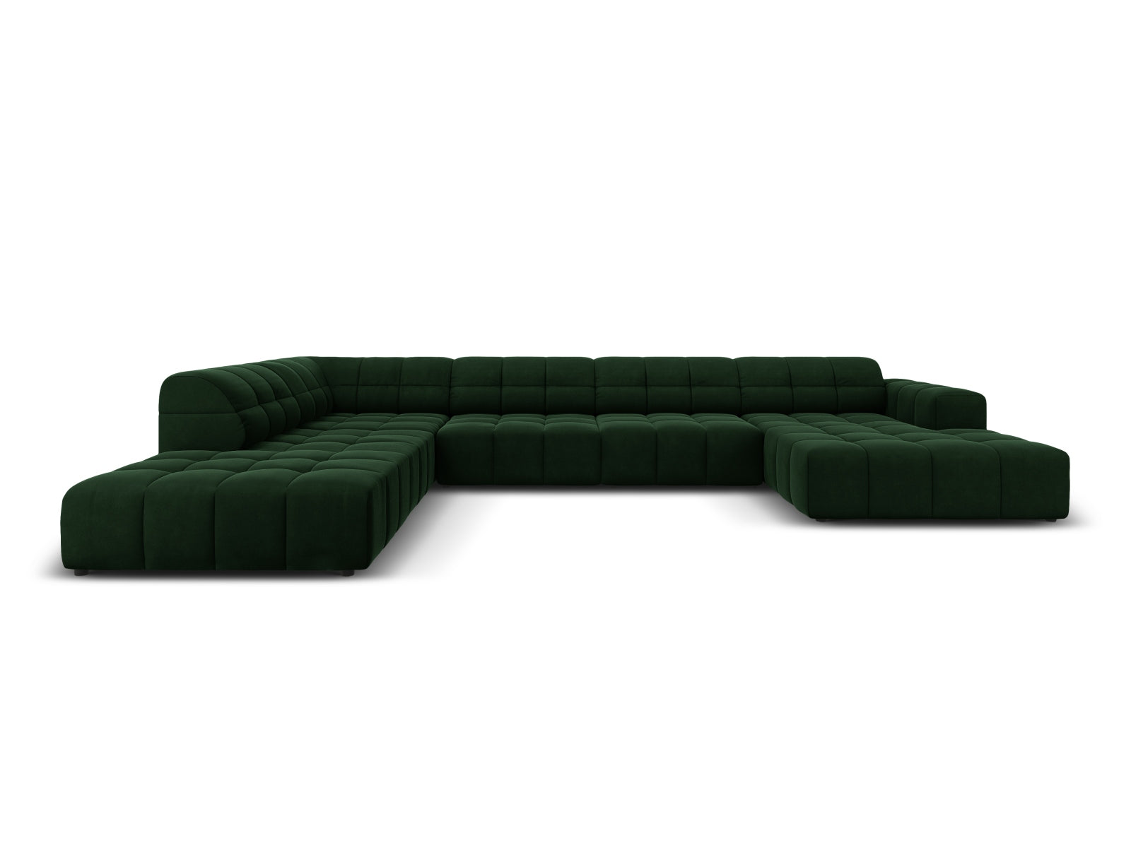 Chicago Velour Panoramic Ecksofa links 7 Sitzer 262cm in Bottle Green präsentiert im Onlineshop von KAQTU Design AG. Ecksofa links ist von Cosmopolitan Design