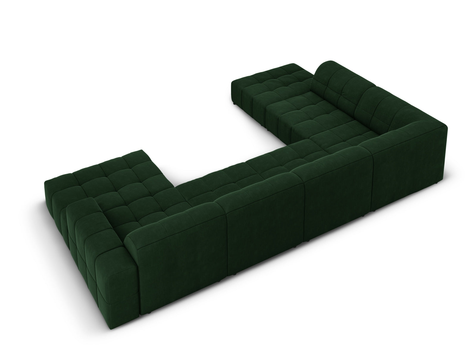 Entdecken Sie das Chicago Velour Panoramic Ecksofa links für 7 Personen von Cosmopolitan Design – ideal für Komfort und gesellige Abende.