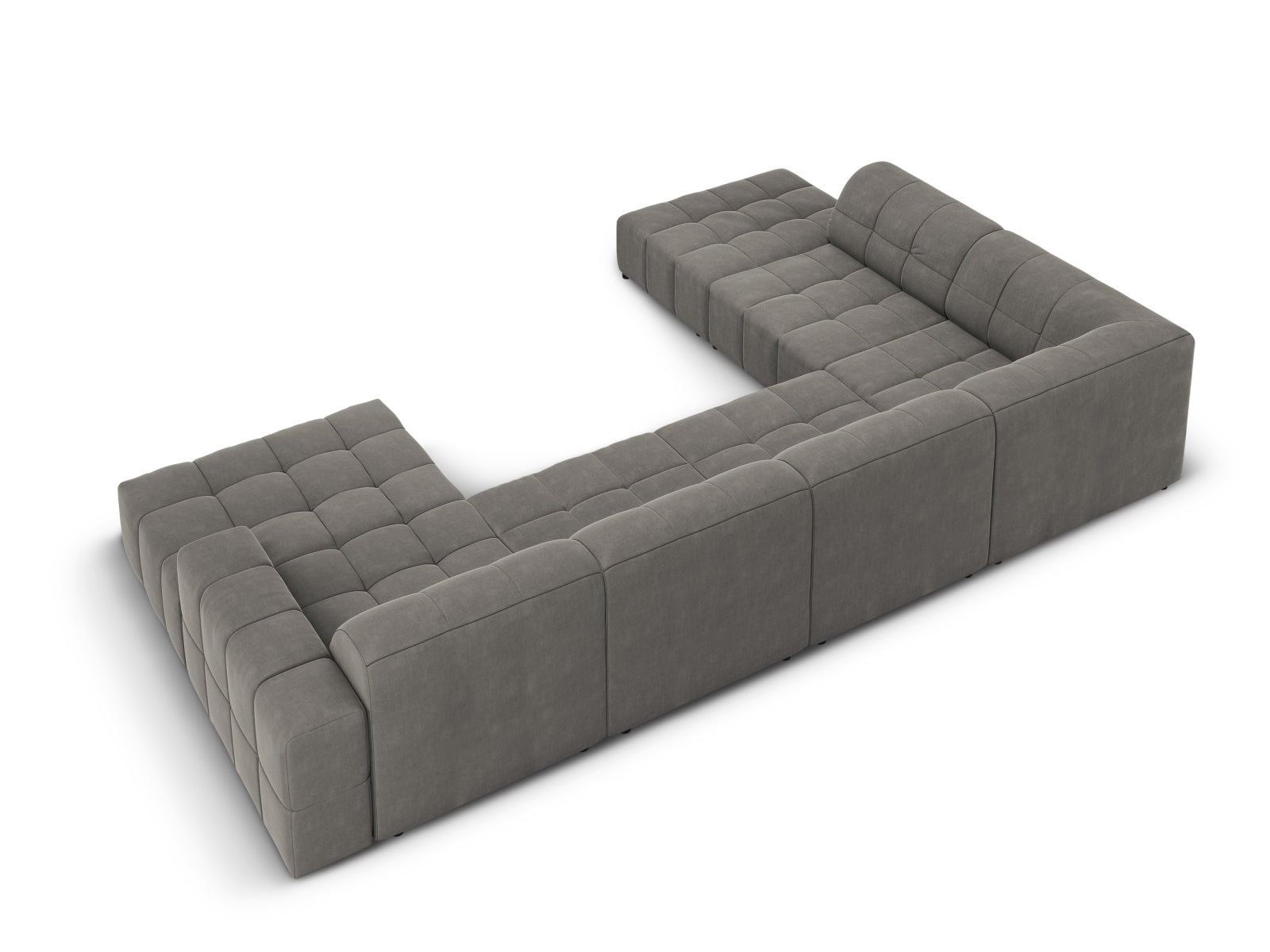 Entdecken Sie das Chicago Velour Panoramic Ecksofa links für 7 Personen von Cosmopolitan Design – ideal für gemütliche Abende und modernes Wohnen.