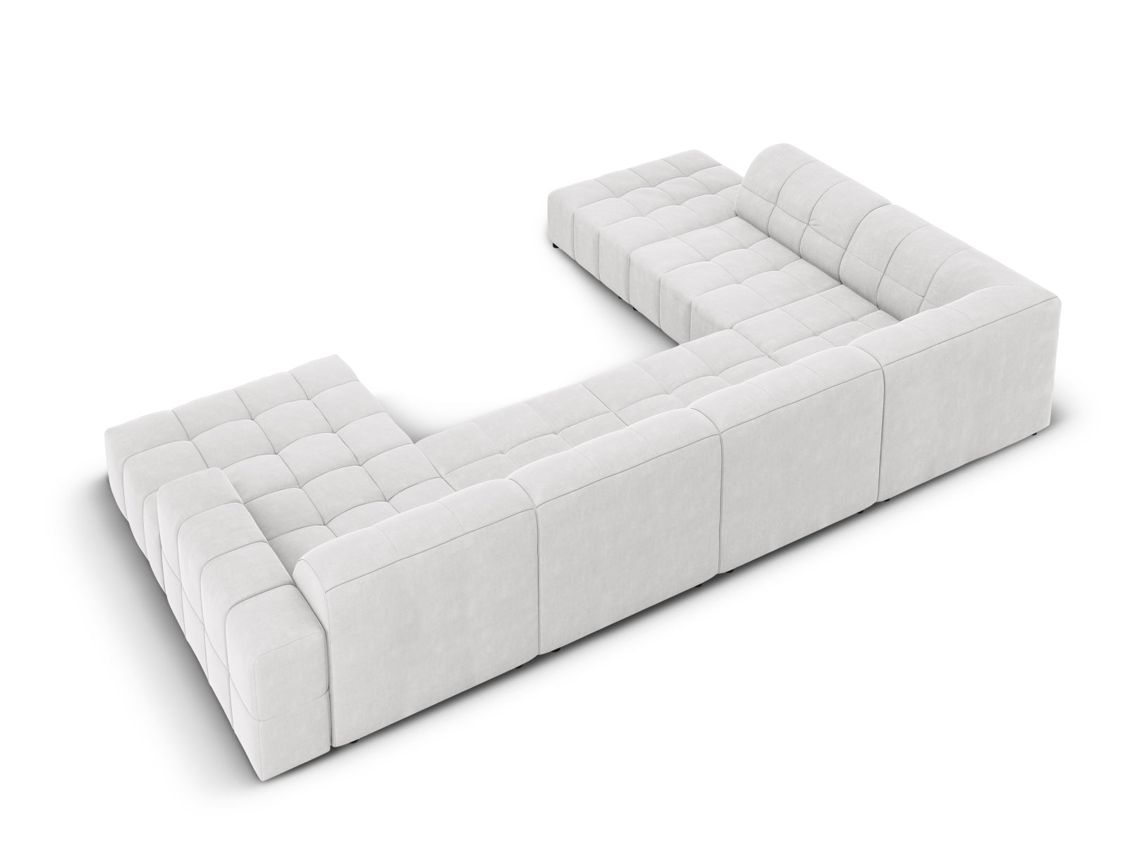 Entdecken Sie das Chicago Velour Panoramic Ecksofa links für 7 Personen von Cosmopolitan Design – ideal für gemütliche Abende und modernes Wohnen.