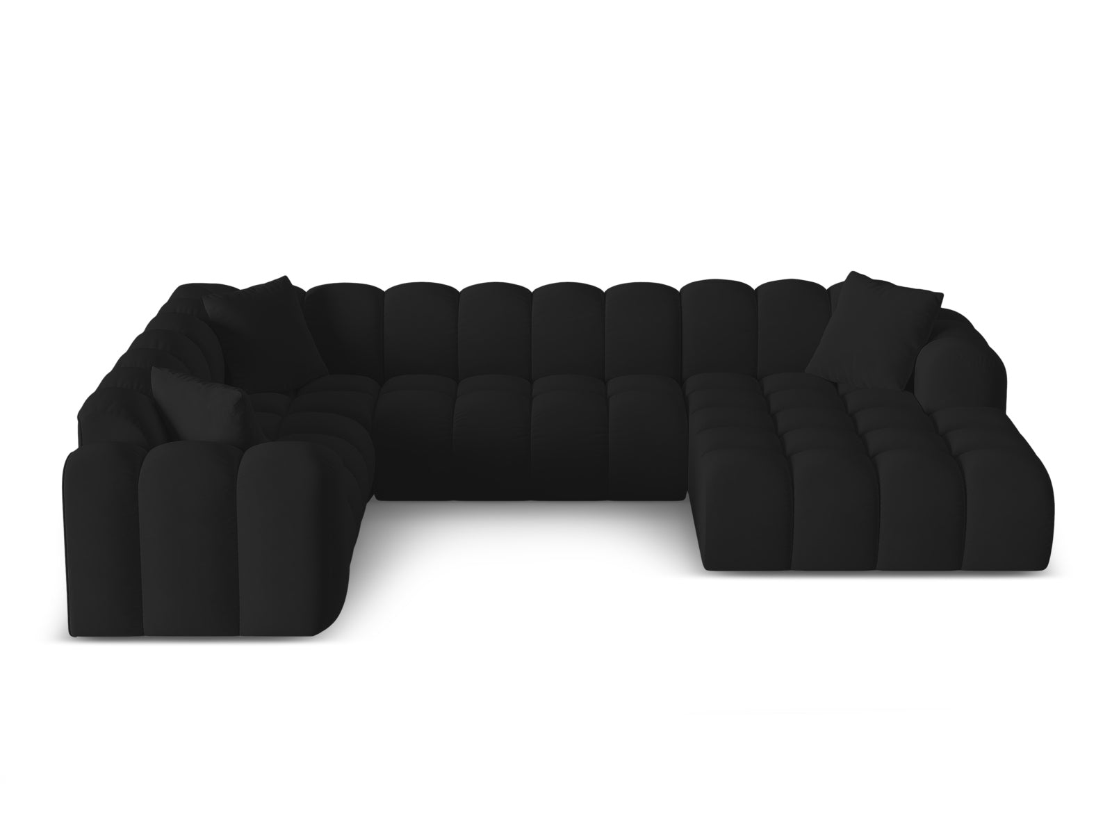 4-Sitzer Panoramic Ecksofa links Treno in Black-Bluvel präsentiert im Onlineshop von KAQTU Design AG. Ecksofa links ist von Cosmopolitan Design