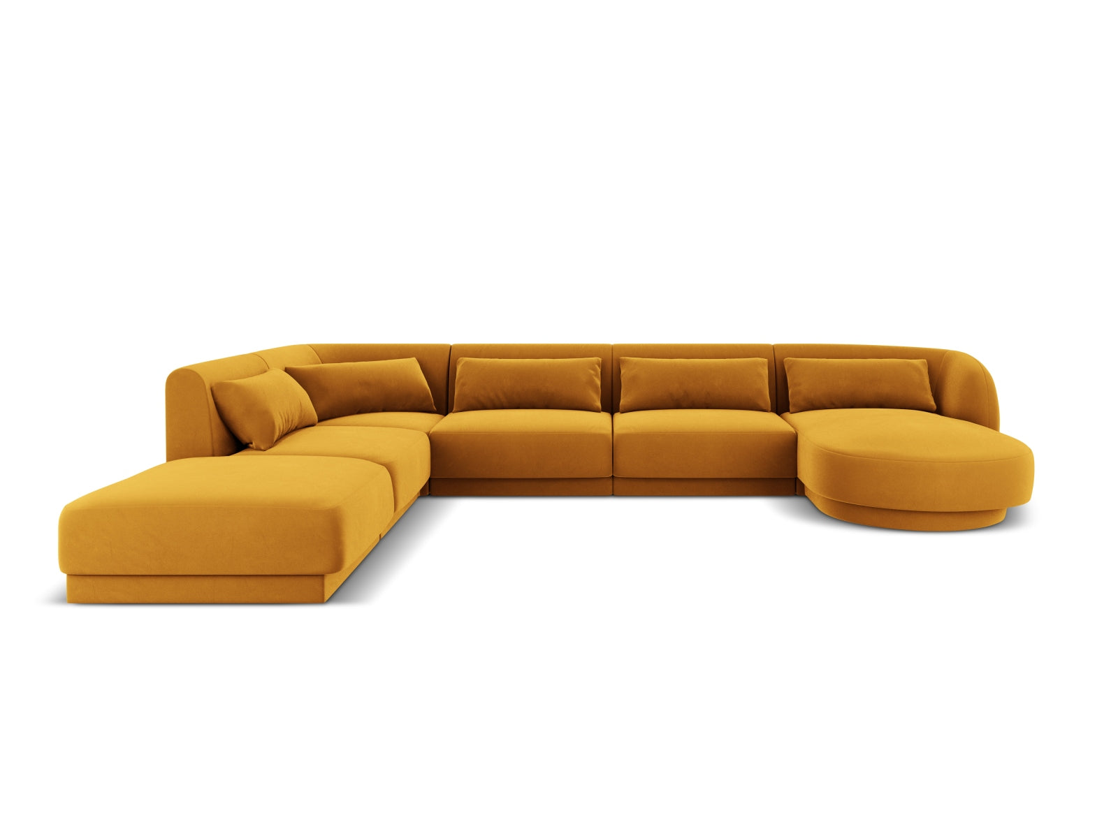 Tulum Velour Panoramic Ecksofa links 6 Sitzer 255cm in Yellow präsentiert im Onlineshop von KAQTU Design AG. Ecksofa links ist von Cosmopolitan Design